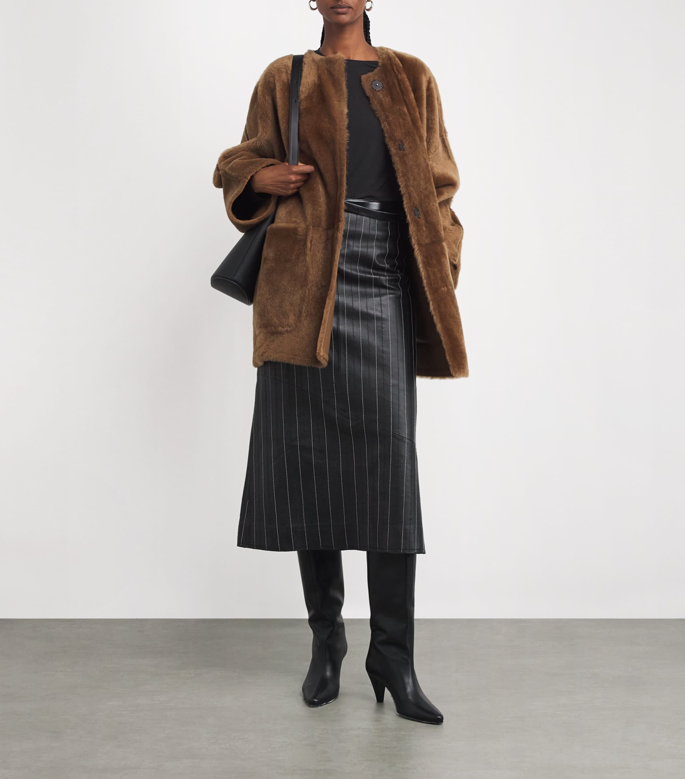 Knitted Crew-Neck Top BLACK Image 2