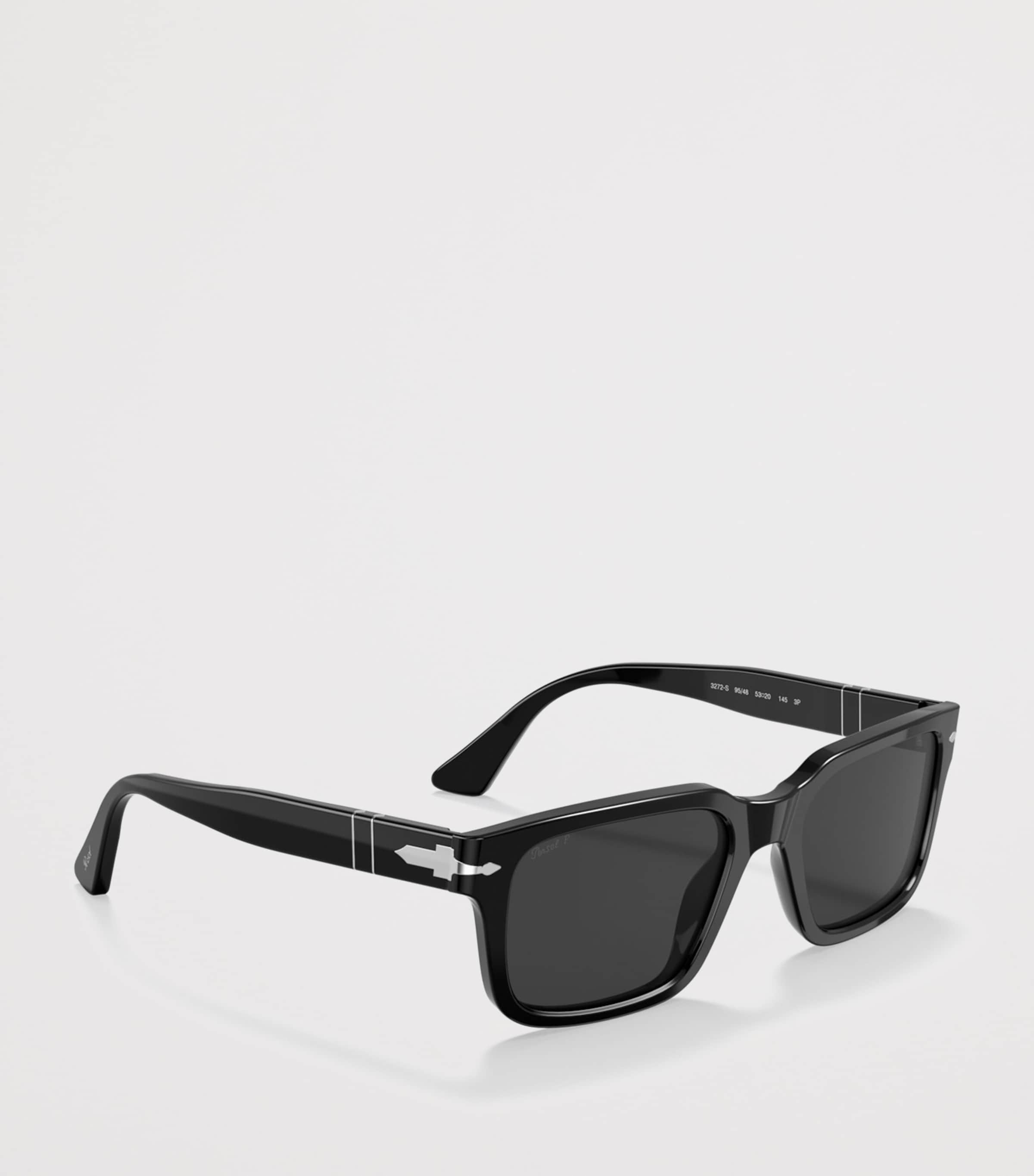 Persol Acetate Rectangle Sunglasses Black Image 6