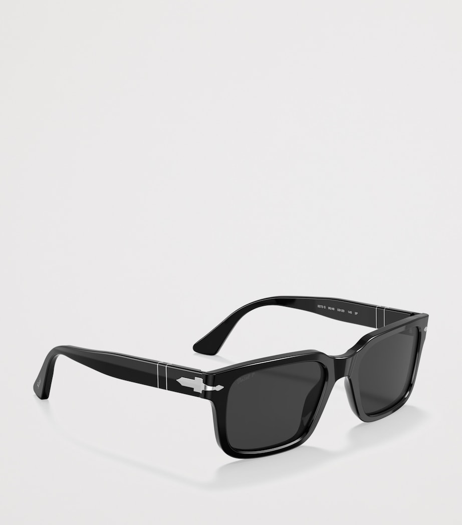 Persol Acetate Rectangle Sunglasses Black Image 6