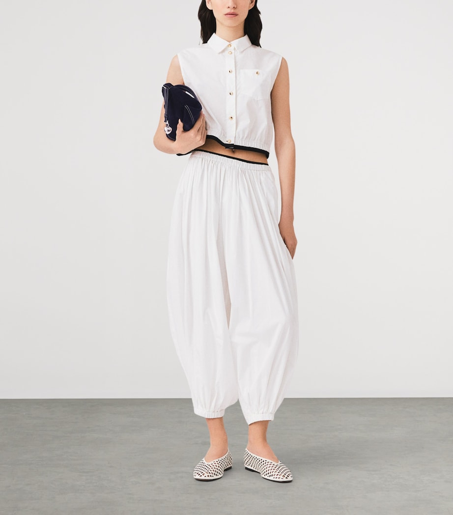 Maje Womens Cotton Sleeveless Shirt White Image 2