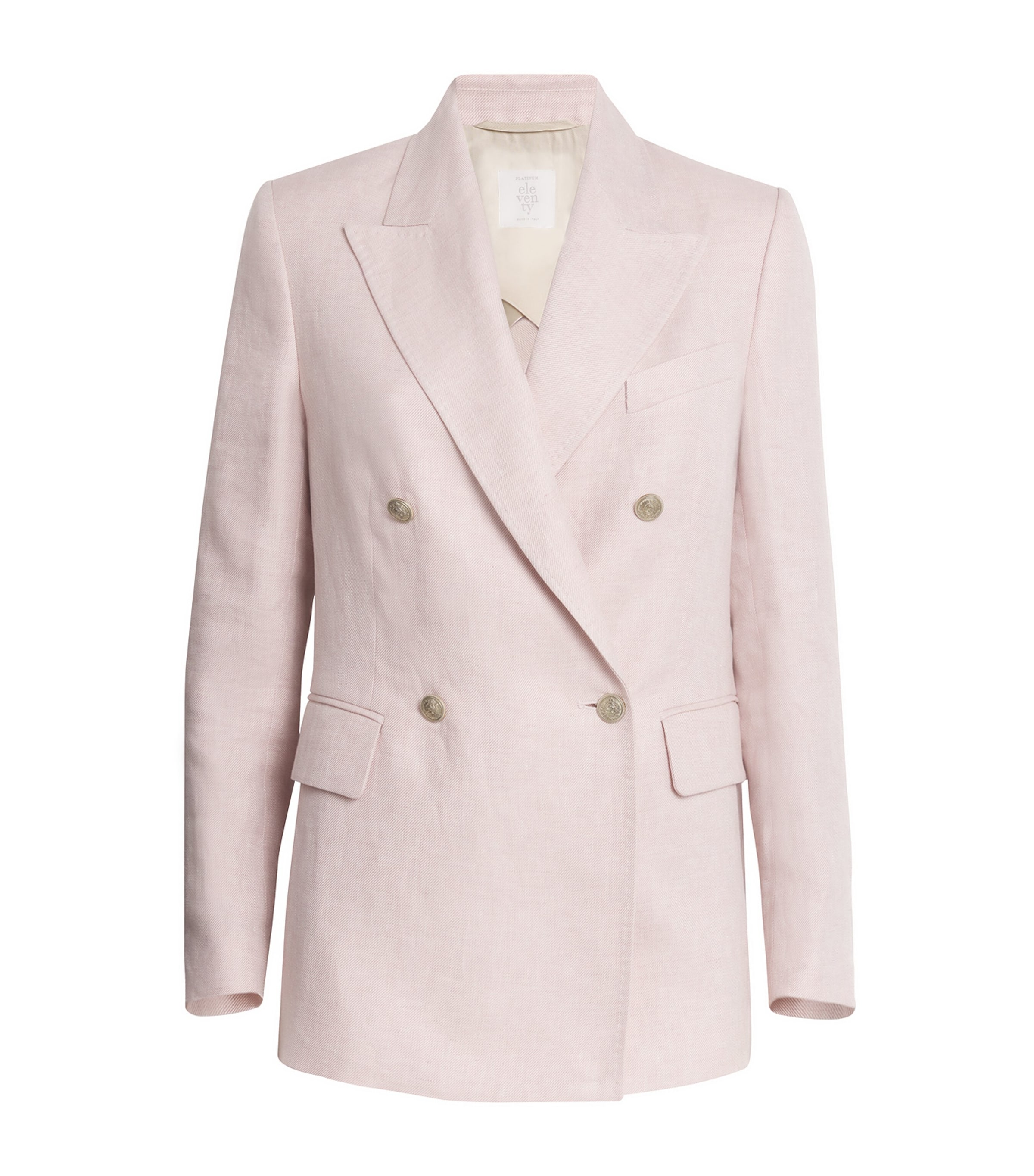 Eleventy Linen Double-breasted Blazer