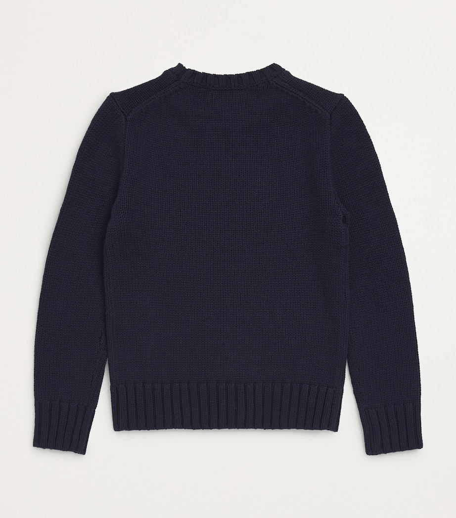 Cotton American Flag Sweater (7-14 Years) HUNTER NAVY Image 2