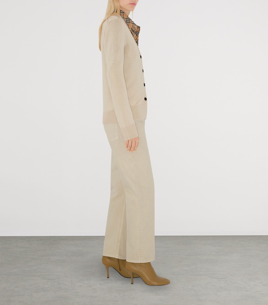 Wool Logo-Label Cardigan NUTMEG Image 5