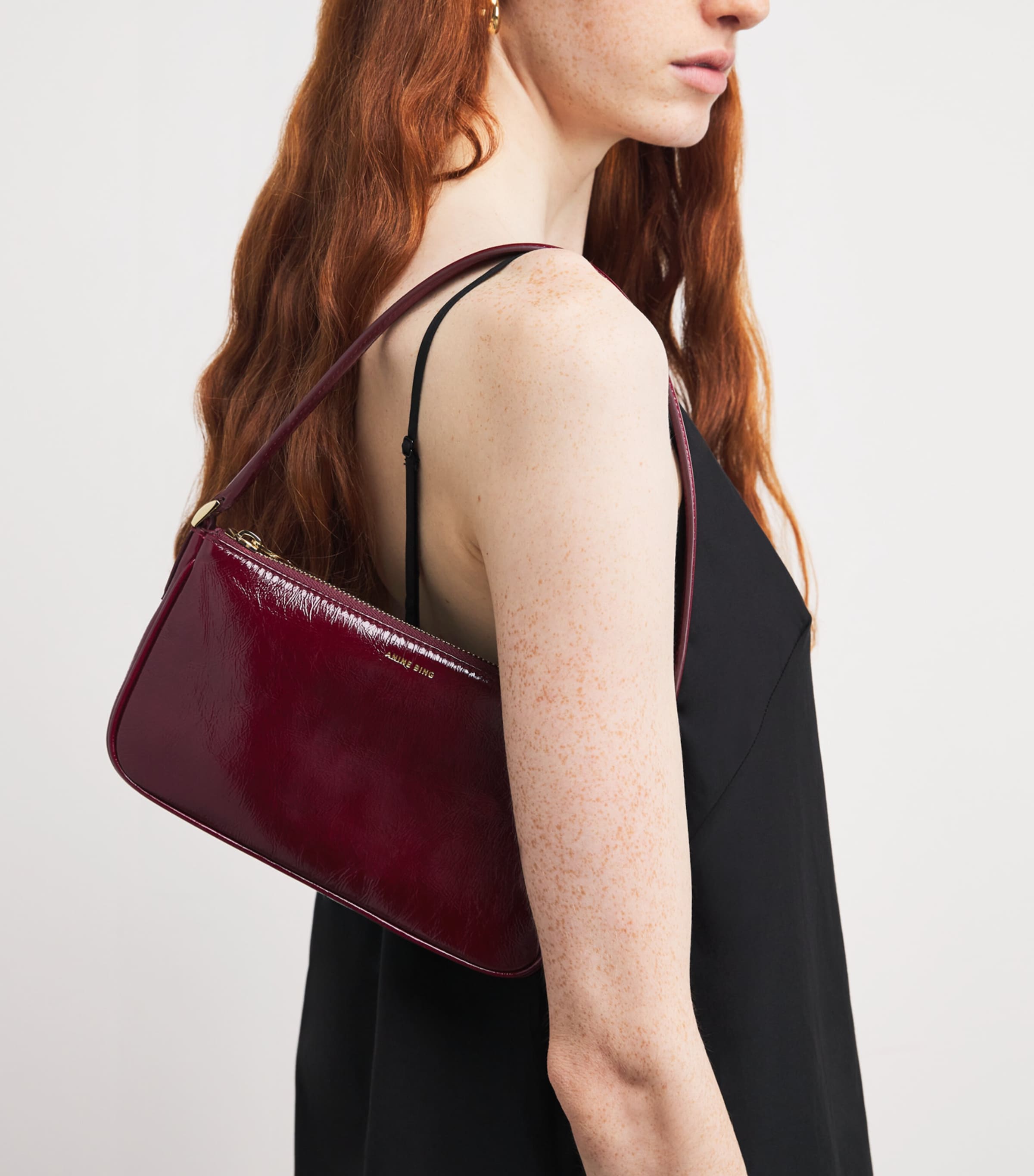Mini Leather Elly Shoulder Bag BURGUNDY Image 2
