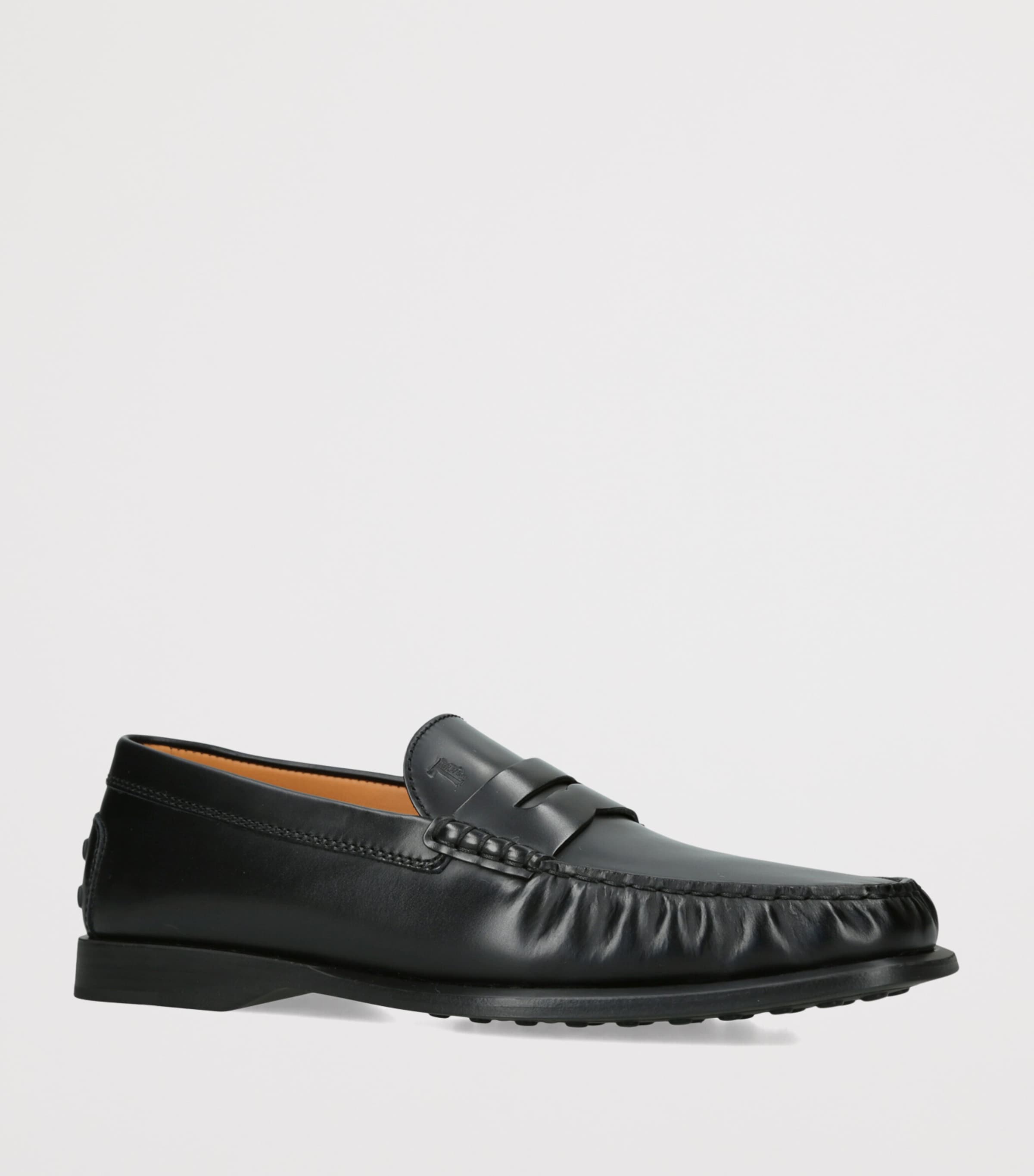 Tod's Leather Arricciato Gomma Loafers Black Image 2