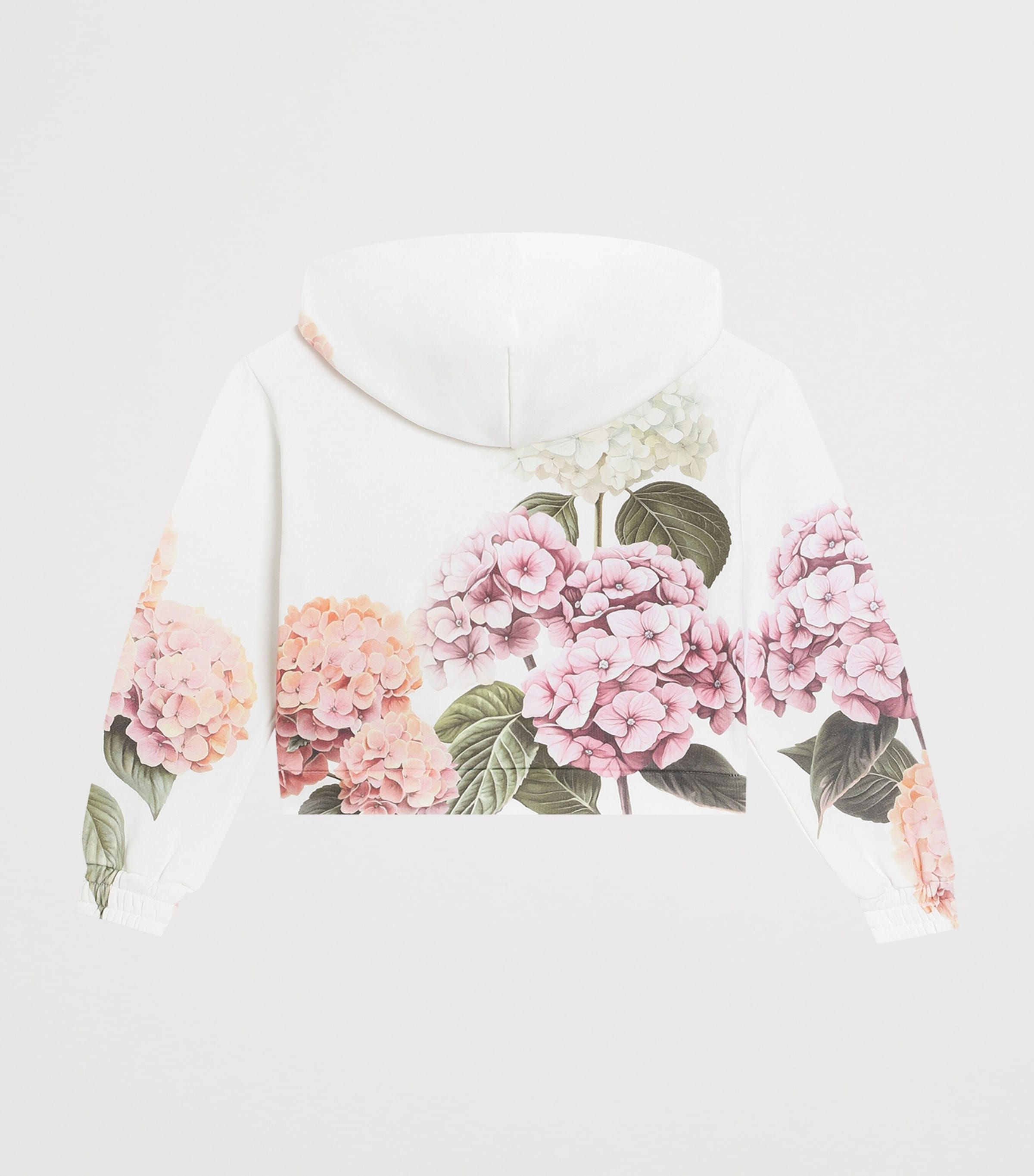 Dolce&Gabbana Kids Floral Zip-Up Hoodie (8-12+ Years) White Image 2