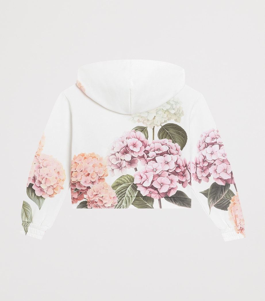Dolce&Gabbana Kids Floral Zip-Up Hoodie (8-12+ Years) White Image 2