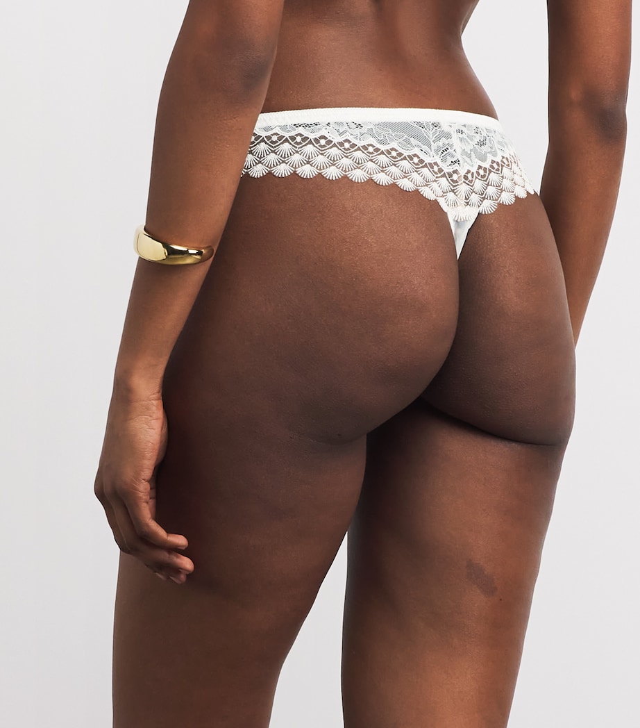 Simone Perele Womens Lace-Trim Radieuse Tanga Natural Image 3