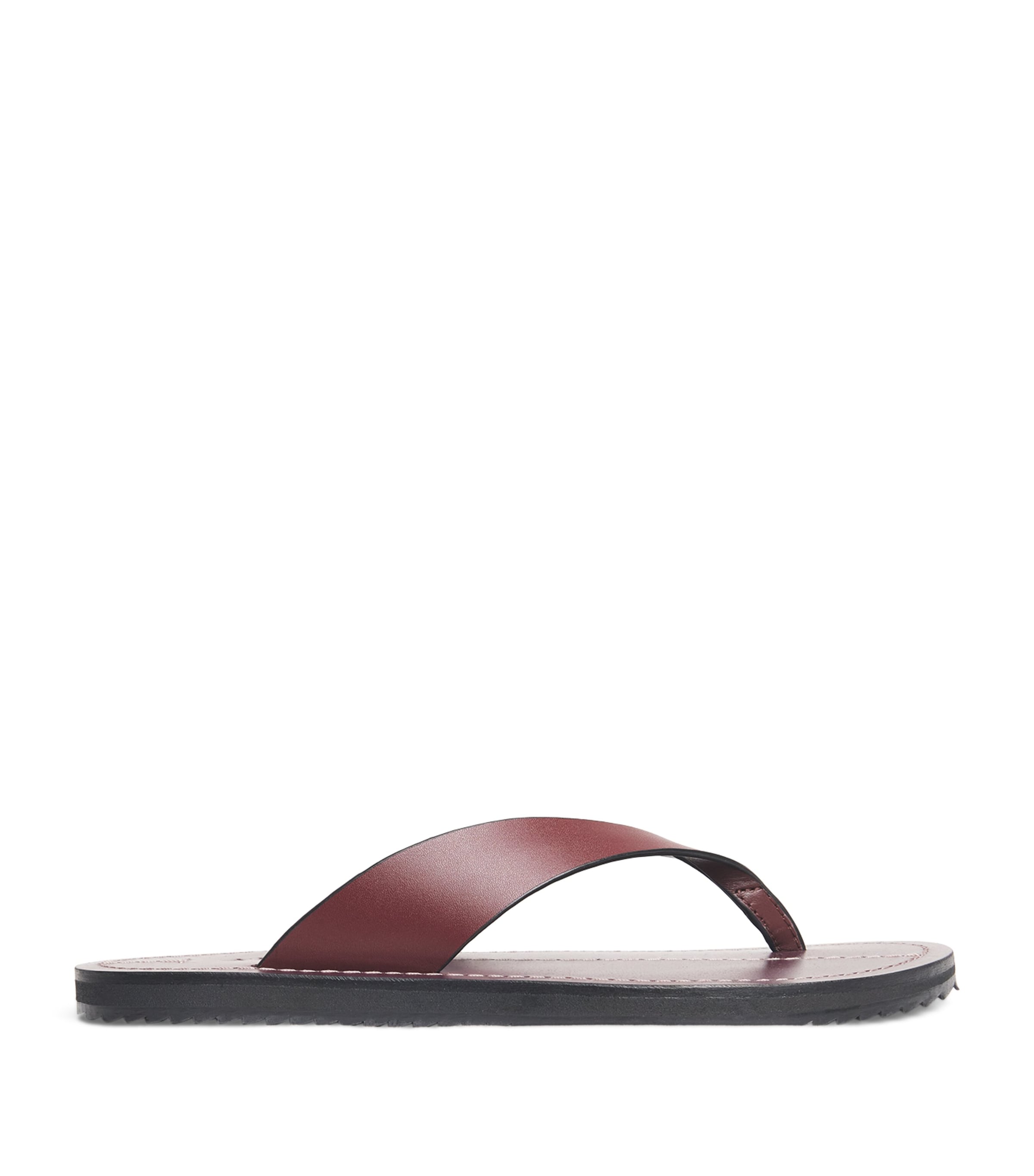 A.emery A. Emery Suede Flora Flip Flops In Burgundy