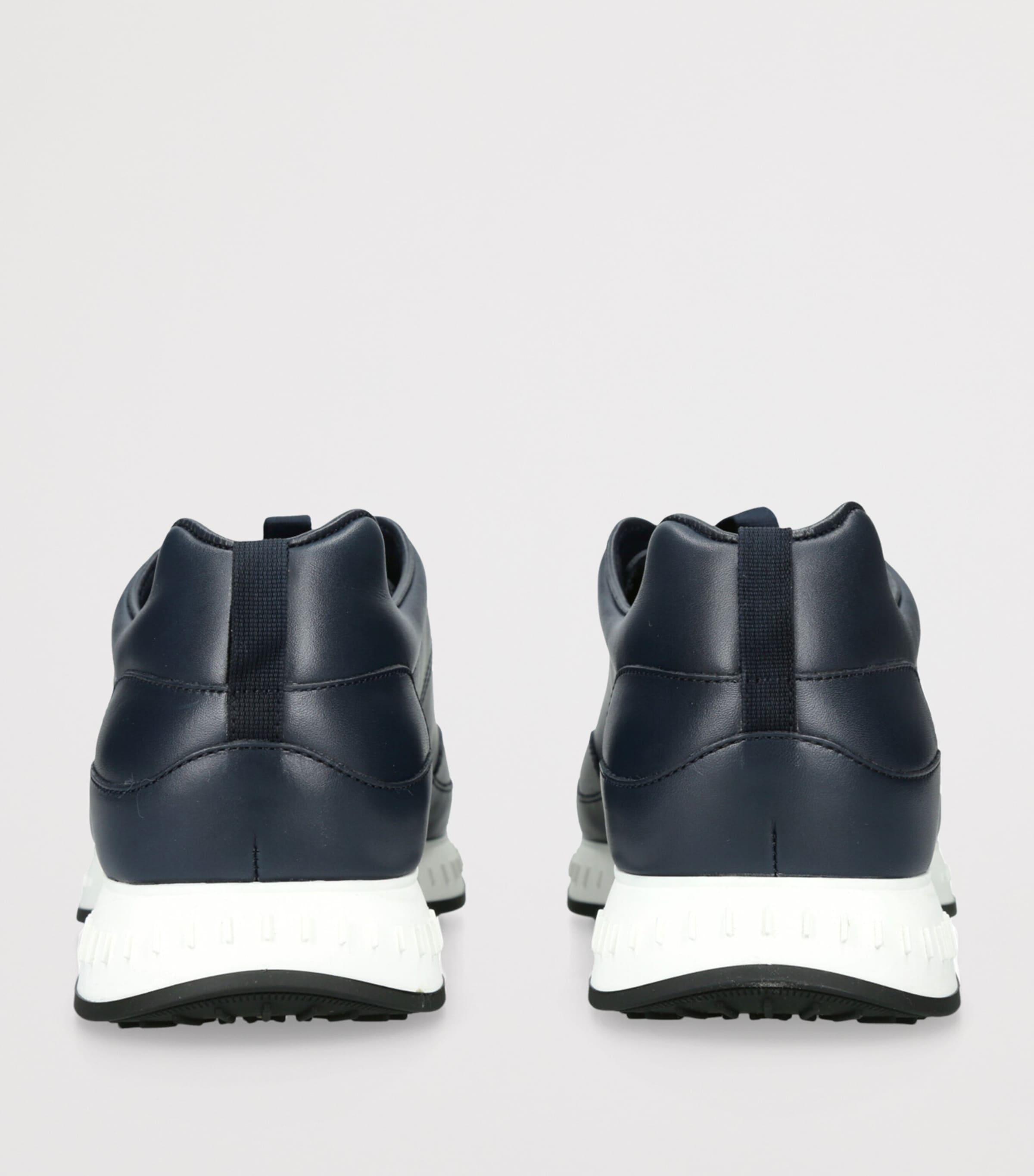 Leather Stream Laced Sneakers NAVY Image 2