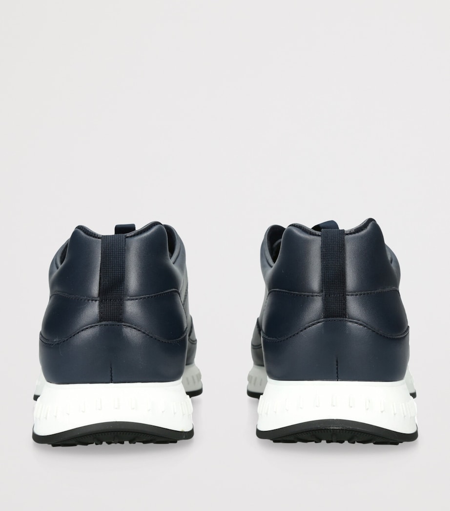 Leather Stream Laced Sneakers NAVY Image 2