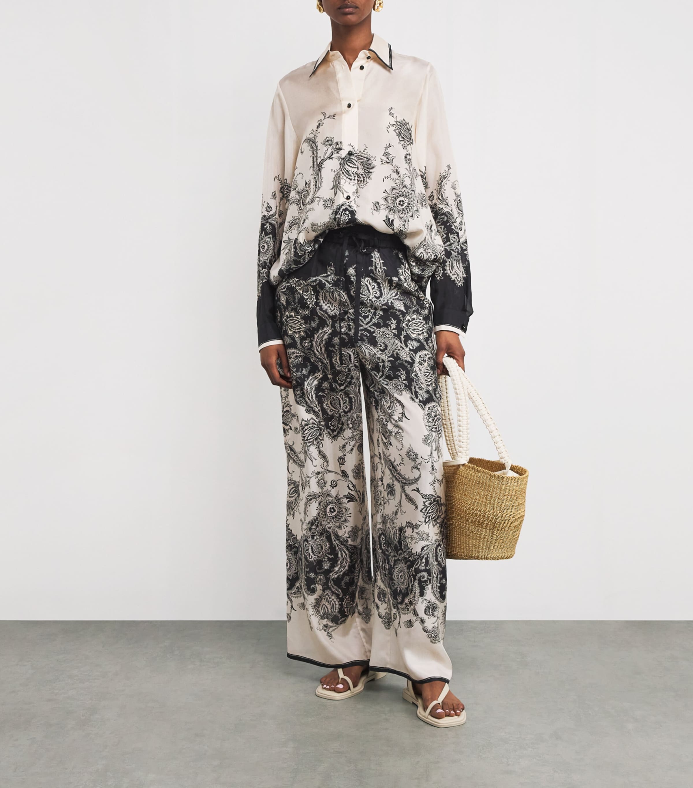 Zimmermann Silk Rhiannon Wide-Leg Trousers | Harrods US
