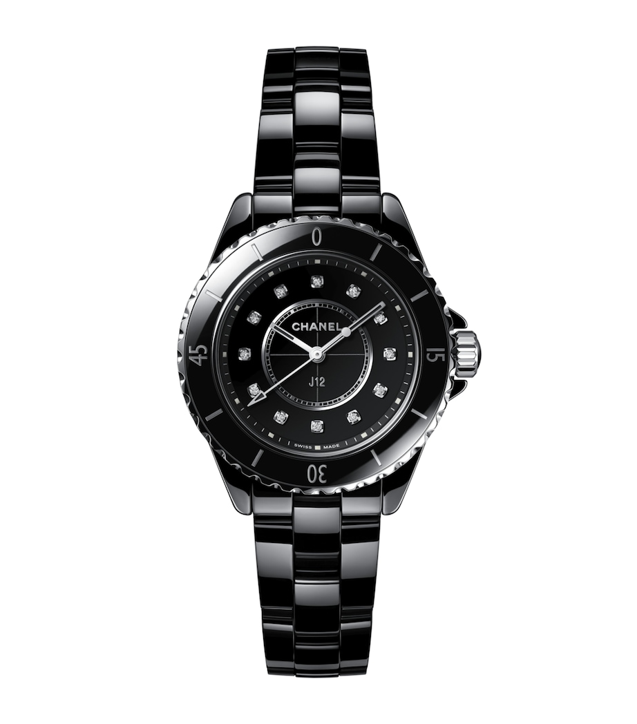 Ceramic, Steel and Diamond J12 Watch 33mm BLACK Image 1
