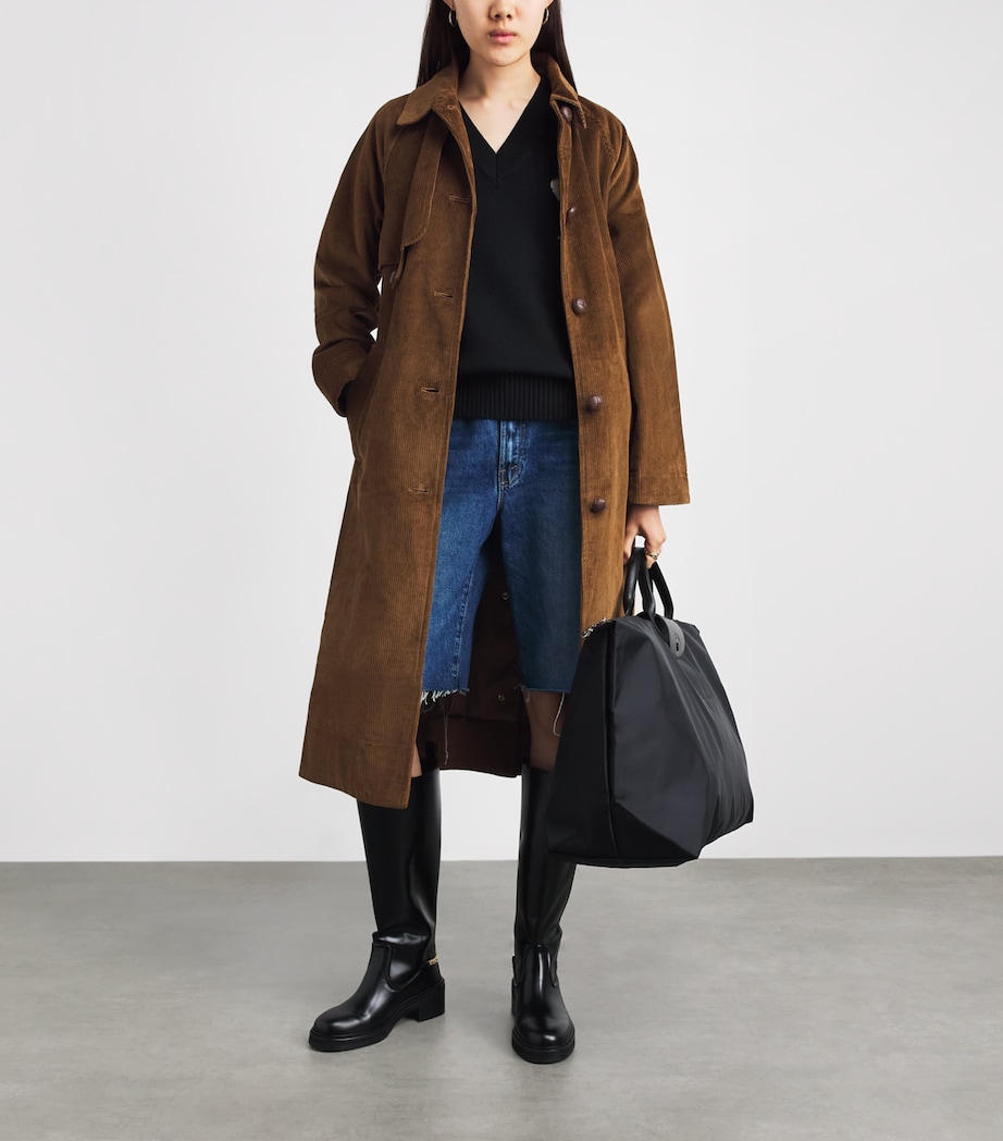 Barbour Womens Corduroy Antonella Trench Coat Tan/birchwood Dress Image 2