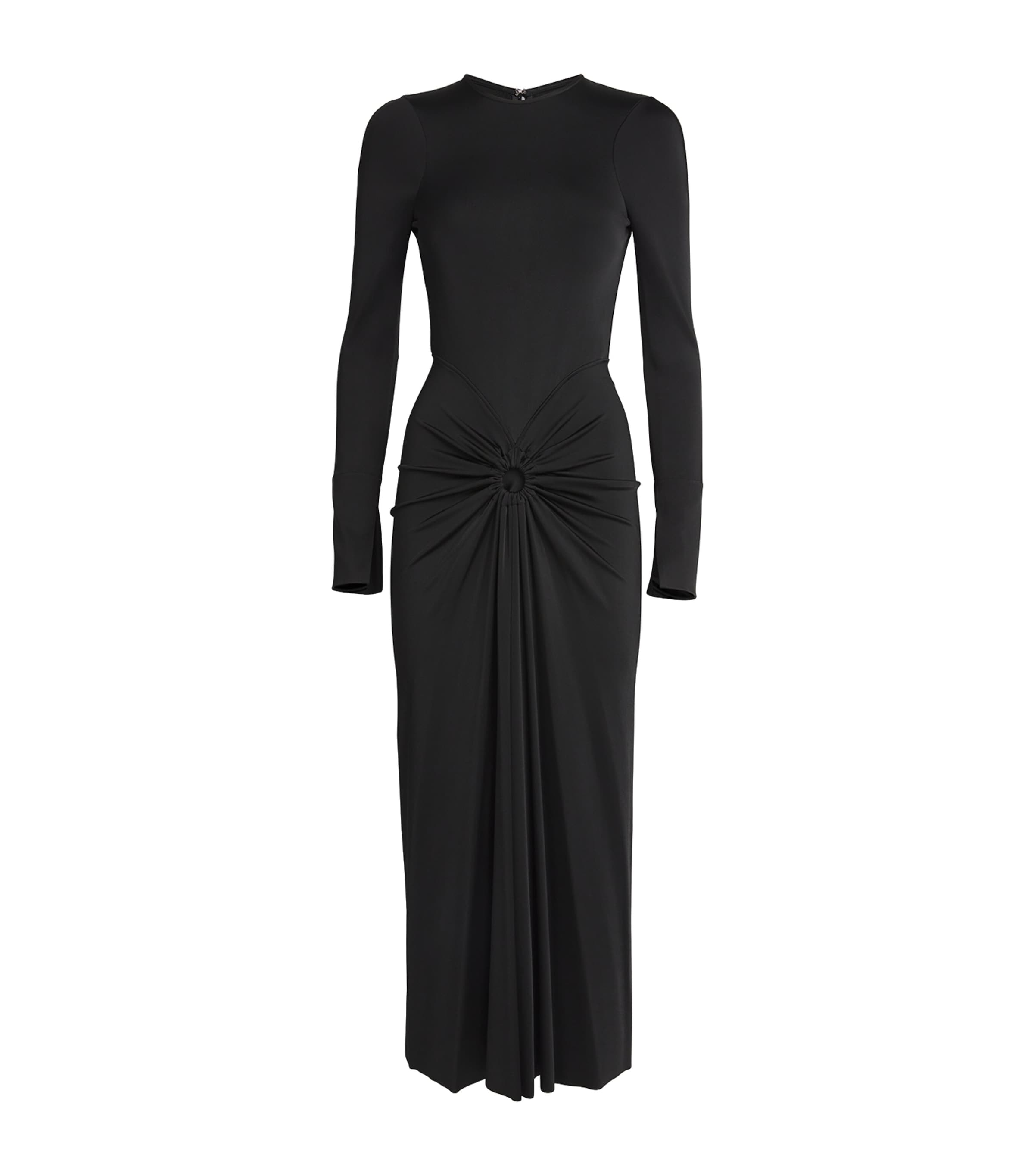 Victoria Beckham Asymmetrical Jersey Maxi Dress In Black