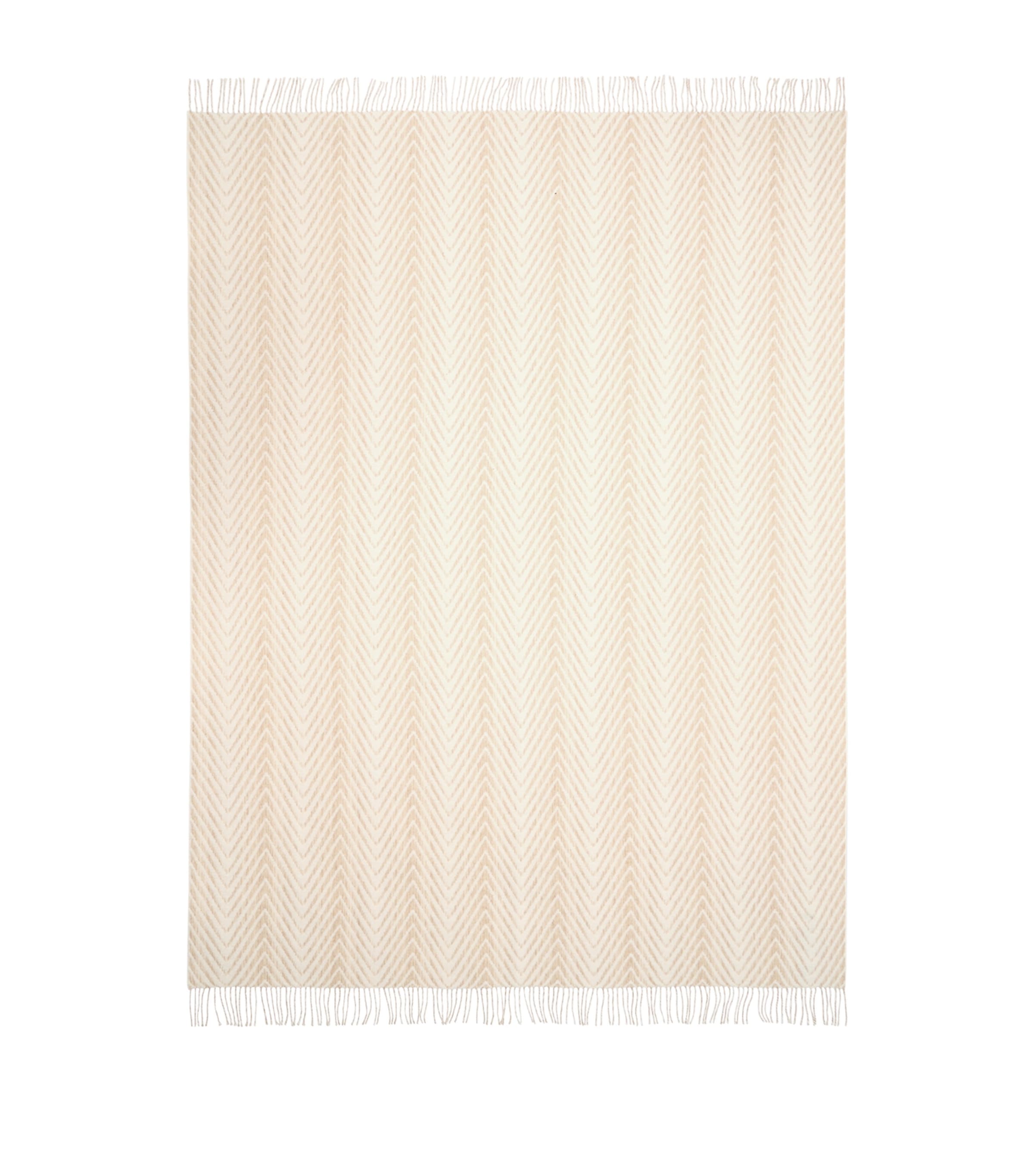 Missoni Wool-Cashmere Ziggy Throw Blanket (130cm x 190cm) White Image 3