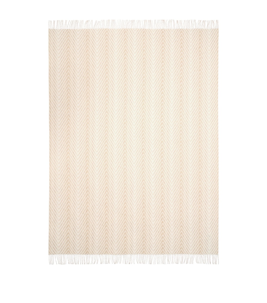 Missoni Wool-Cashmere Ziggy Throw Blanket (130cm x 190cm) White Image 3