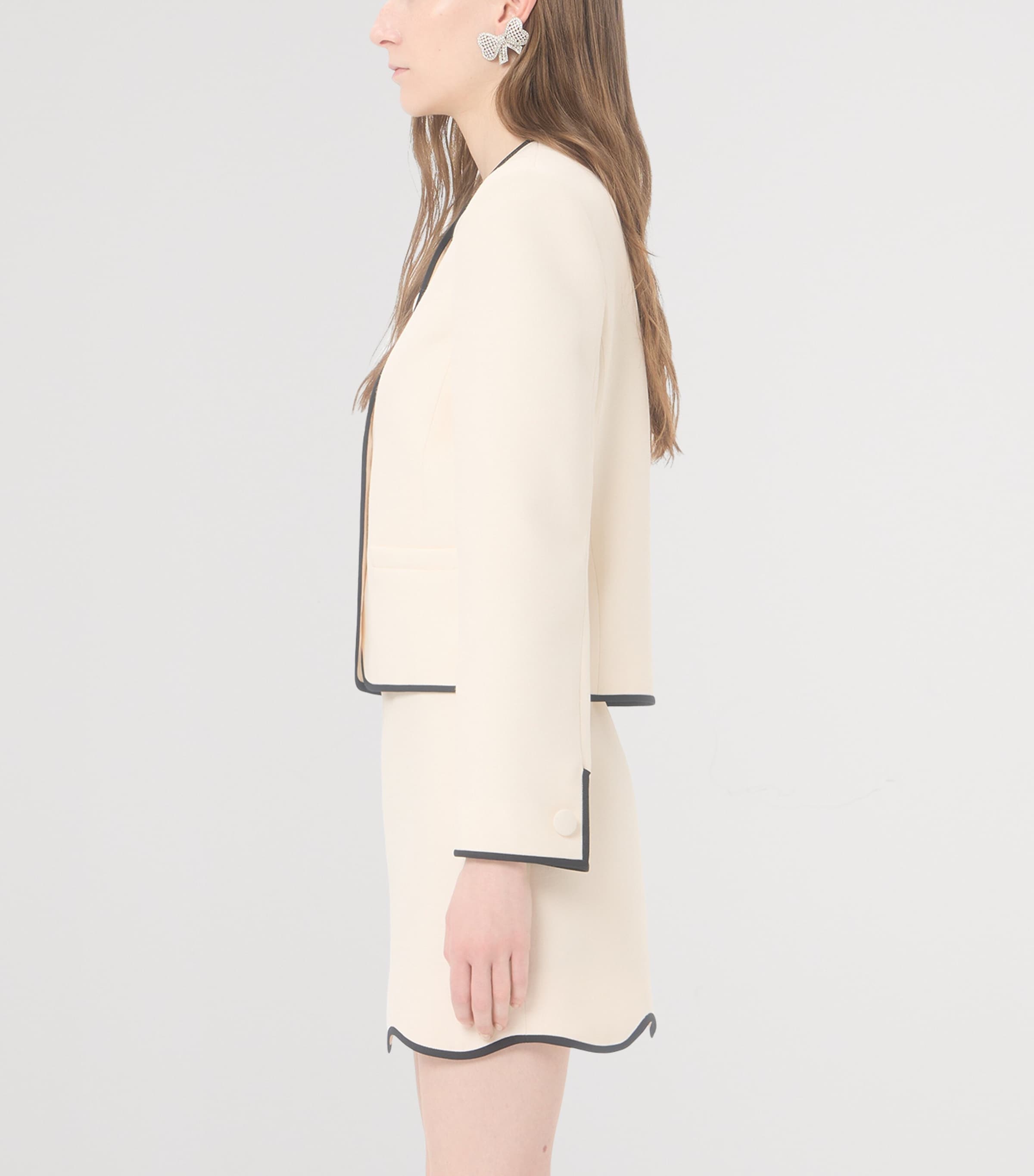 Valentino Womens Wool-Silk Crepe Jacket Image 4