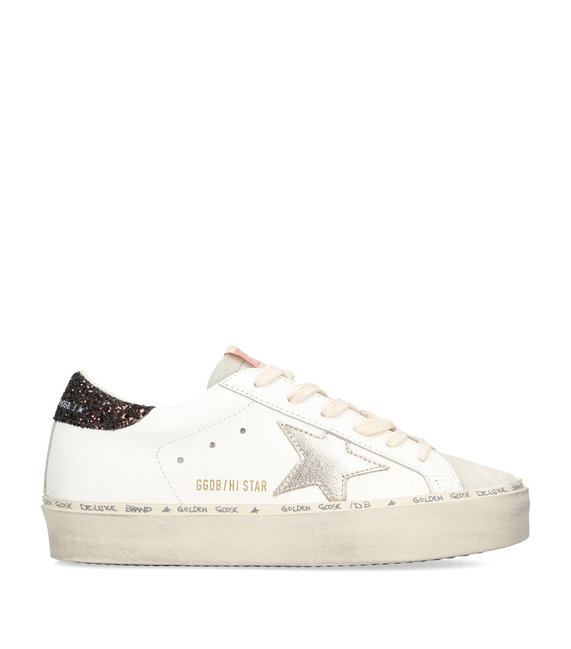 Golden Goose Hi Star 11271 Glitter-embellished Leather Low-top Trainers In White