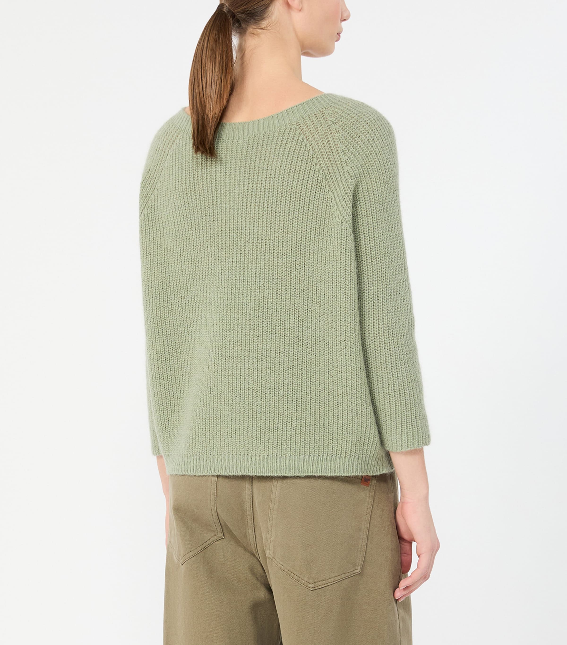 Weekend Max Mara Womens Rib-Knit Sweater Sage Green Image 4