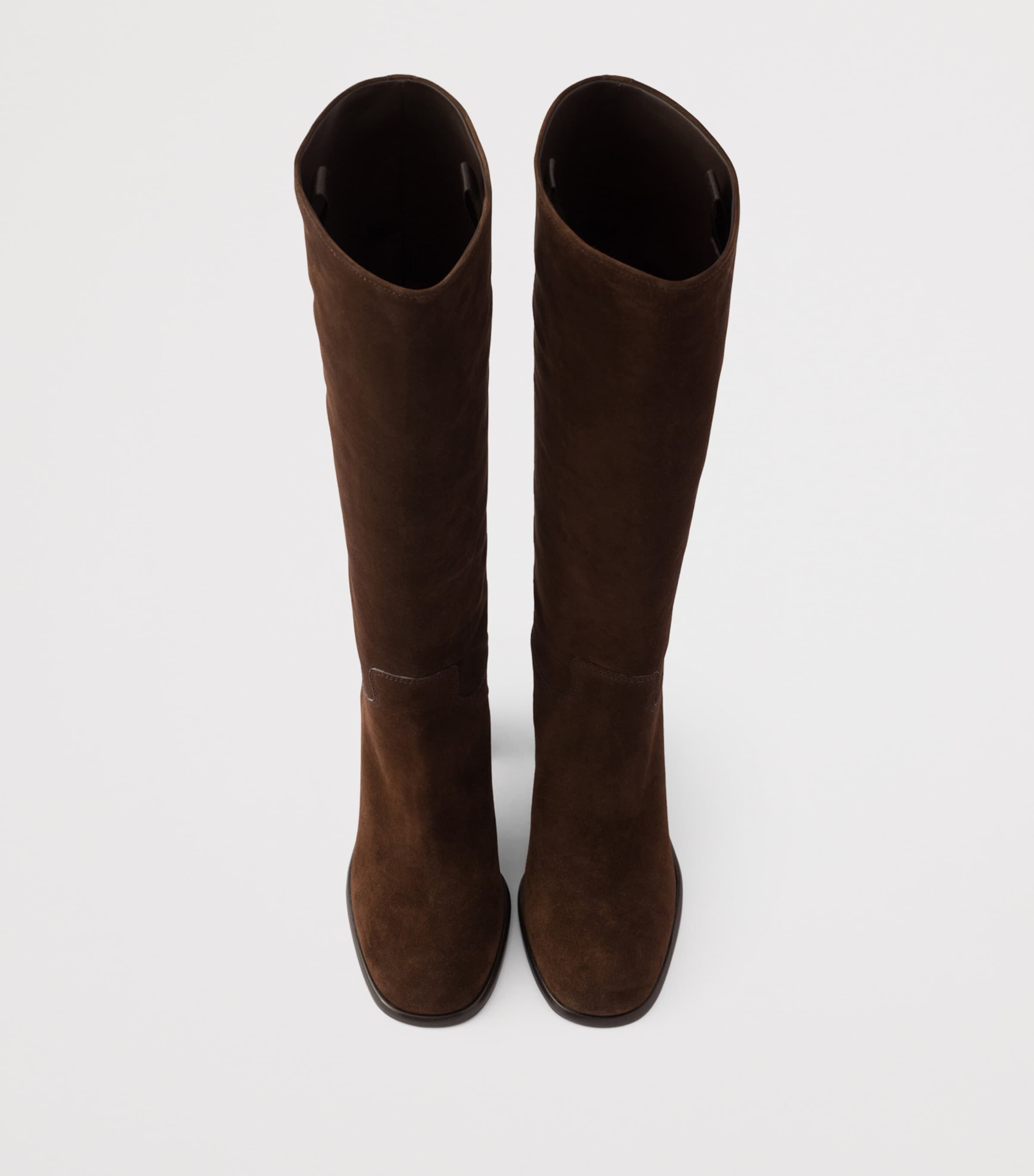 Prada Suede Knee-High Boots 85 Brown Image 3