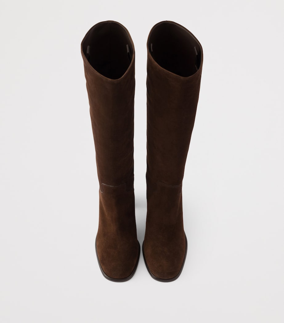 Prada Suede Knee-High Boots 85 Brown Image 3