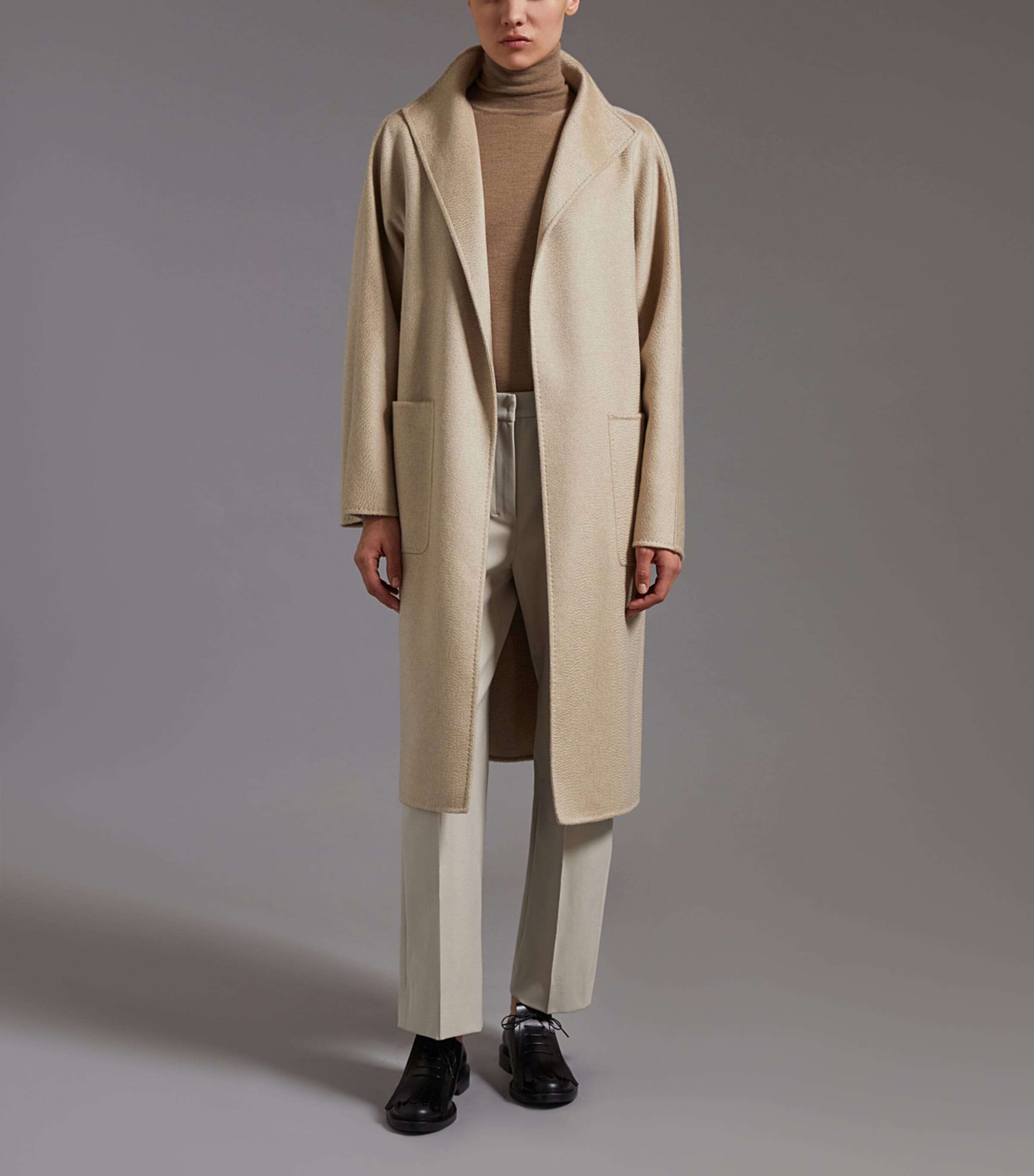 Max Mara Womens Cashmere Lilia Coat Sand Image 5
