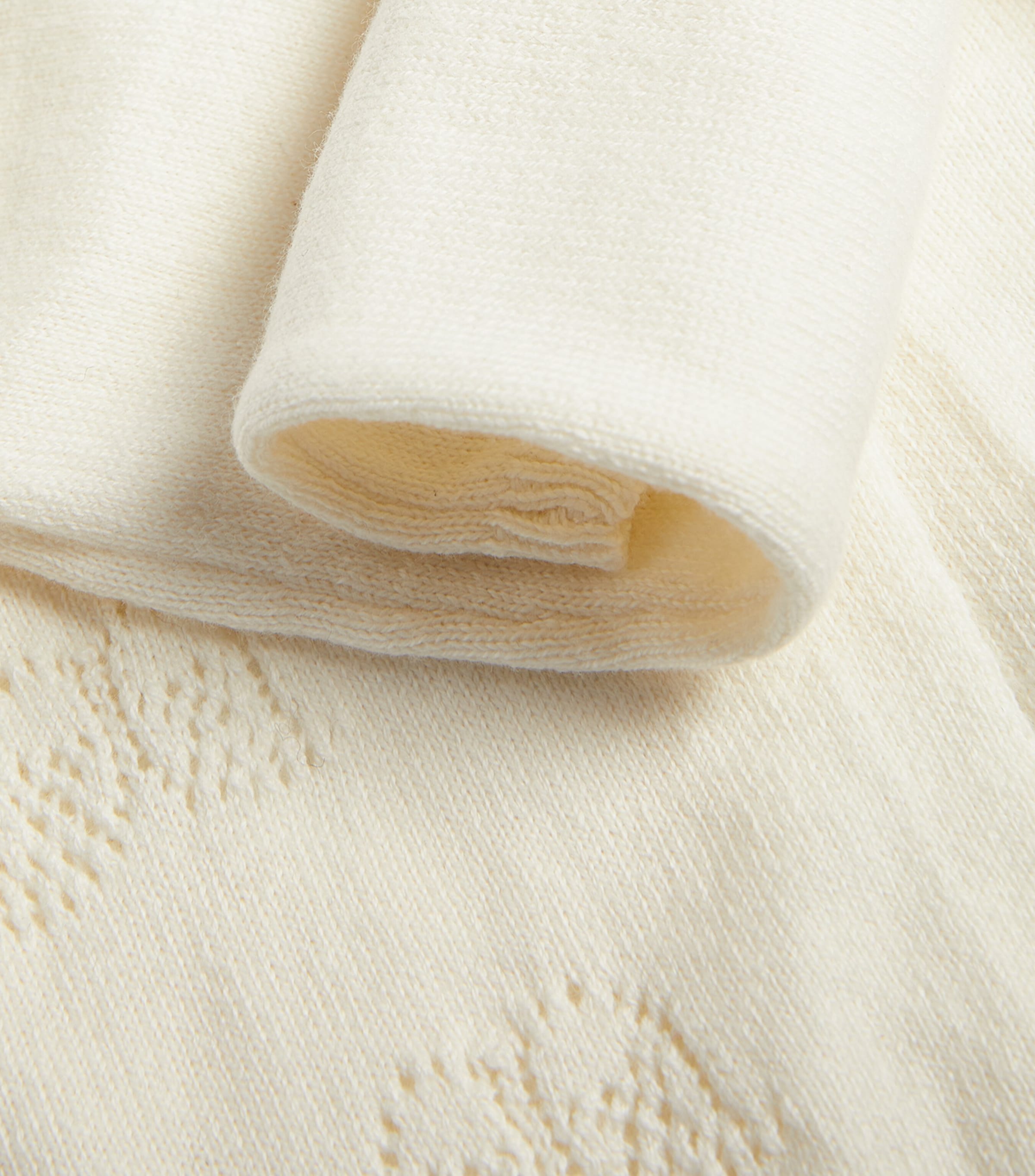 Marie-Chantal Pointelle Angel Wing Cardigan (3-12 Months) Ivory Image 4