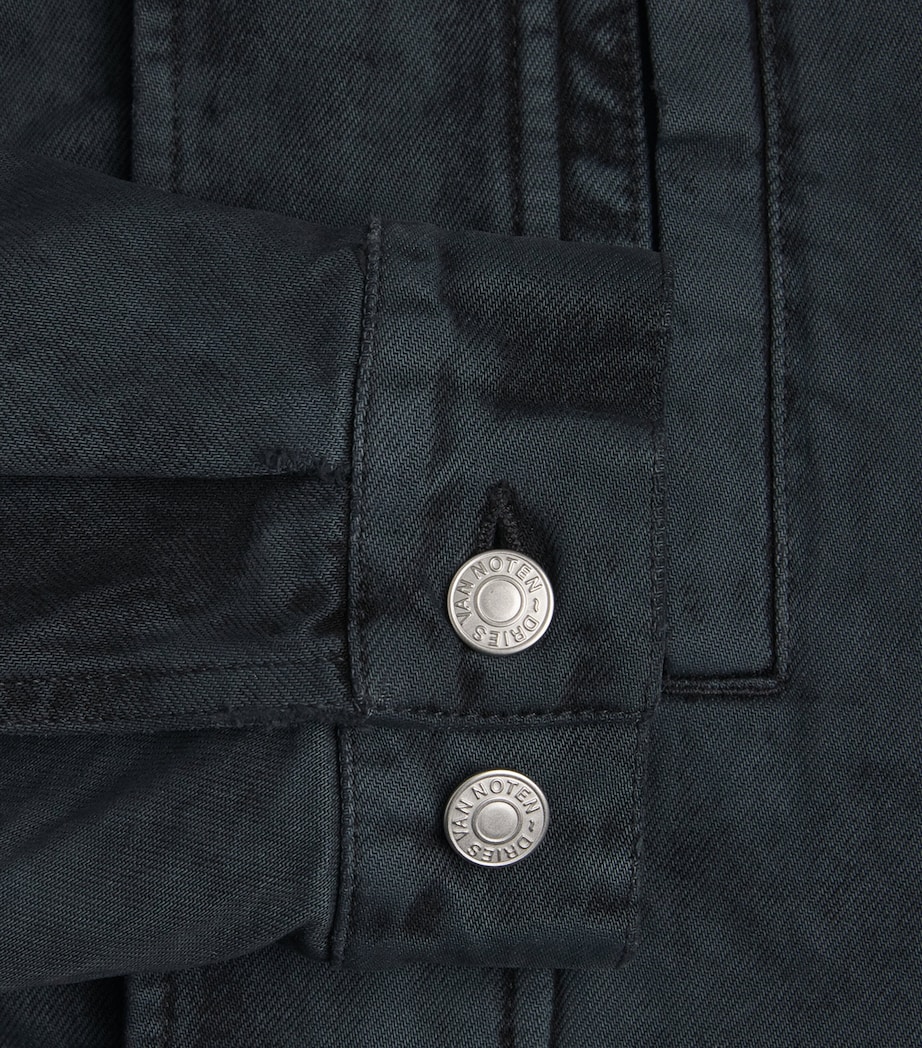 Denim Overdyed Workwear Jacket PETROL 508 Image 5