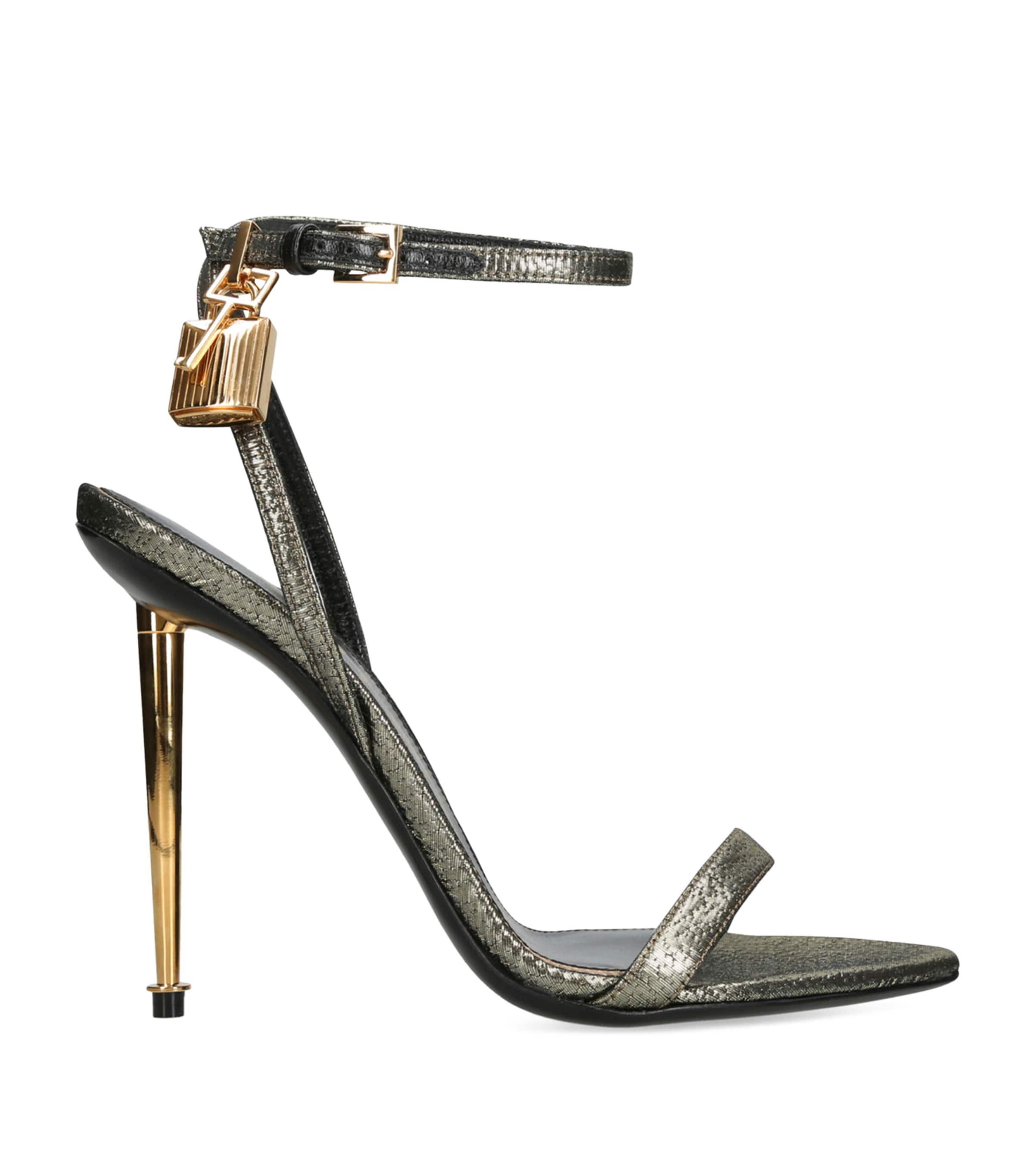 TOM FORD Leather Padlock Sandals 105 | Women Shoes | Heels | Sandals | Designers | Tom Ford
