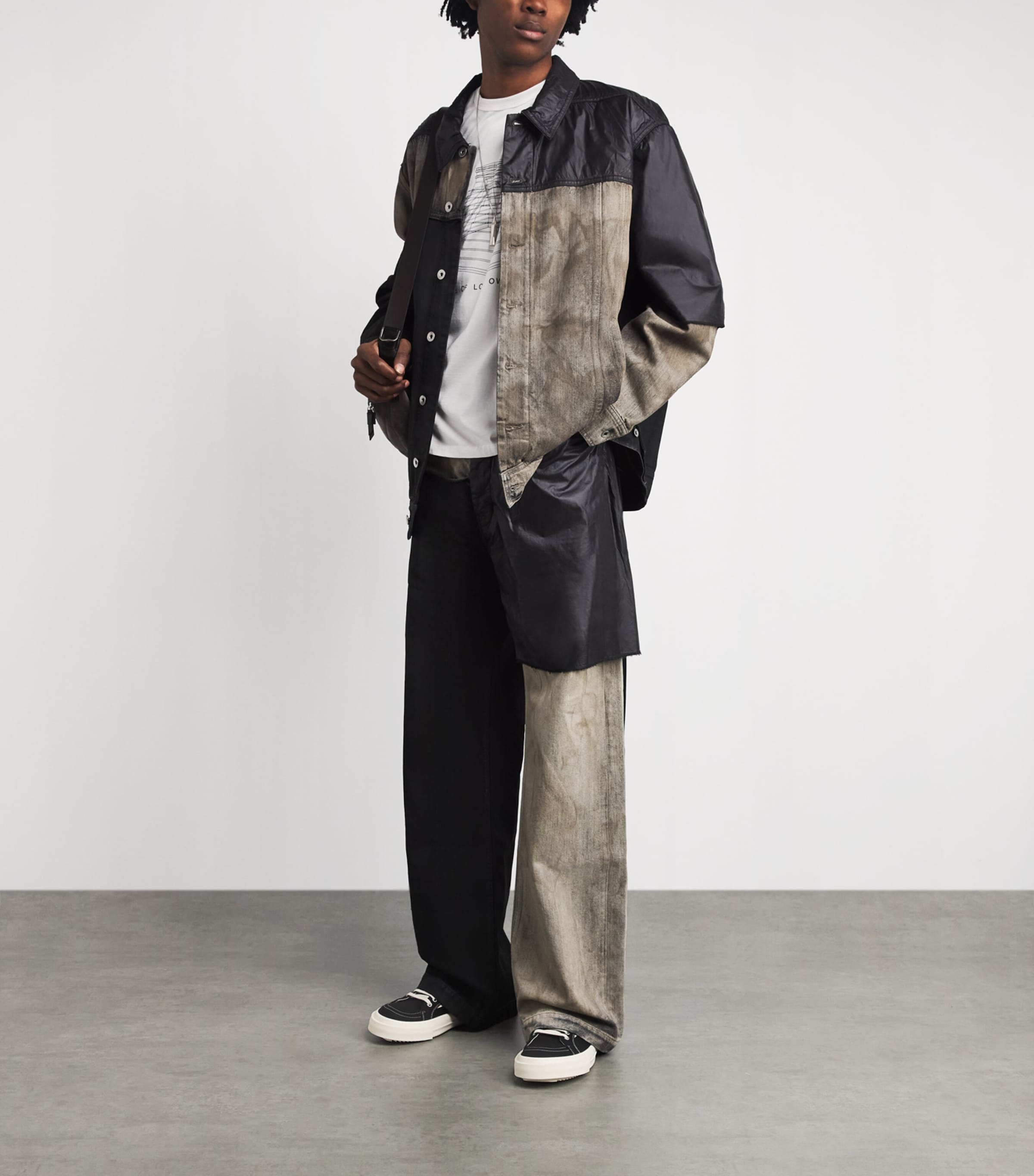 Rick Owens Canvas Vintage Sneakers Black/milk/milk Image 2