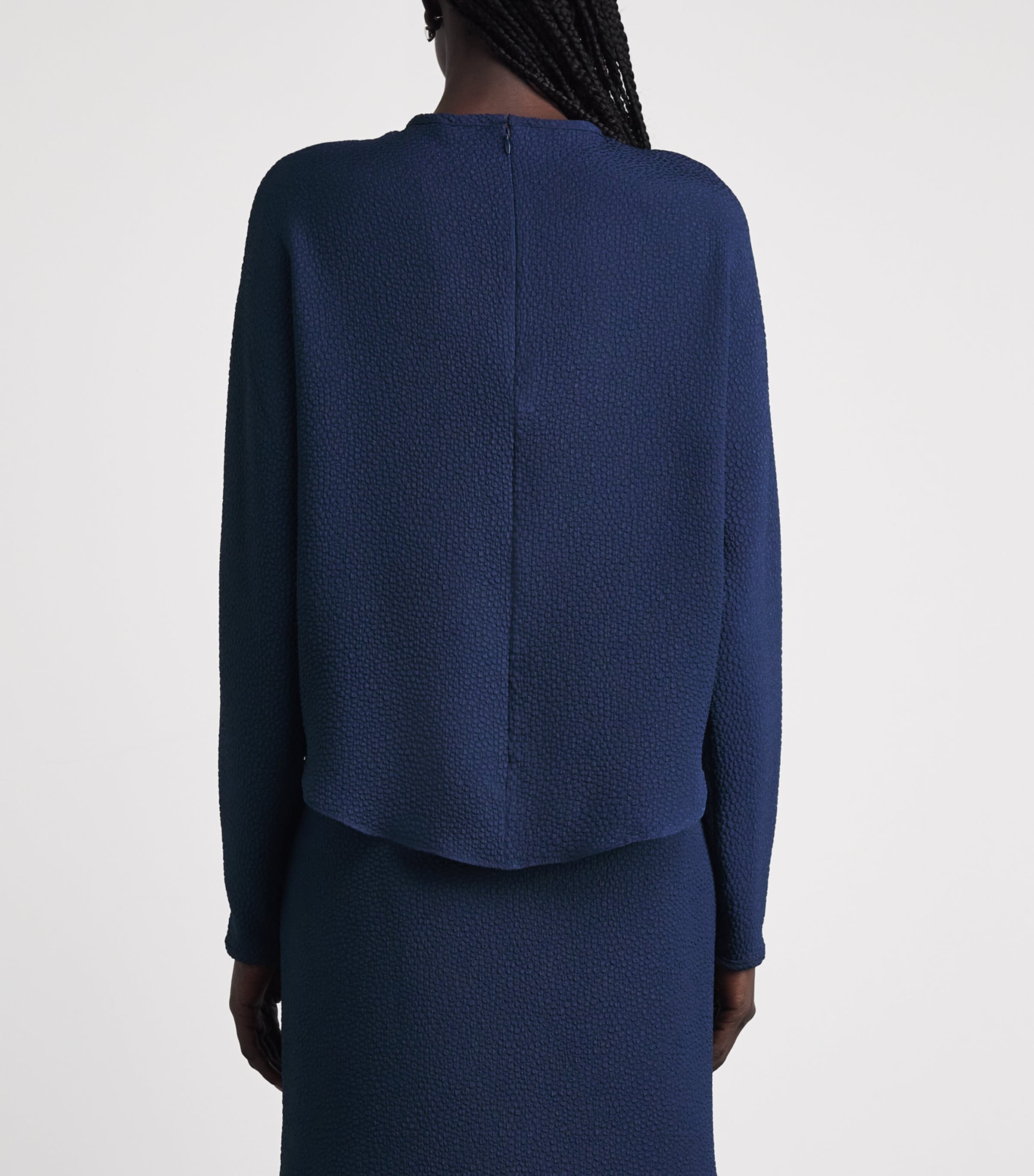 Edeline Lee Womens Jacquard Long-Sleeve Top Nav/navy Image 5