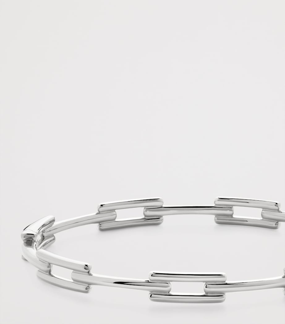 Sterling Silver Signature Link Slim Bangle STERLING SILVER Image 2