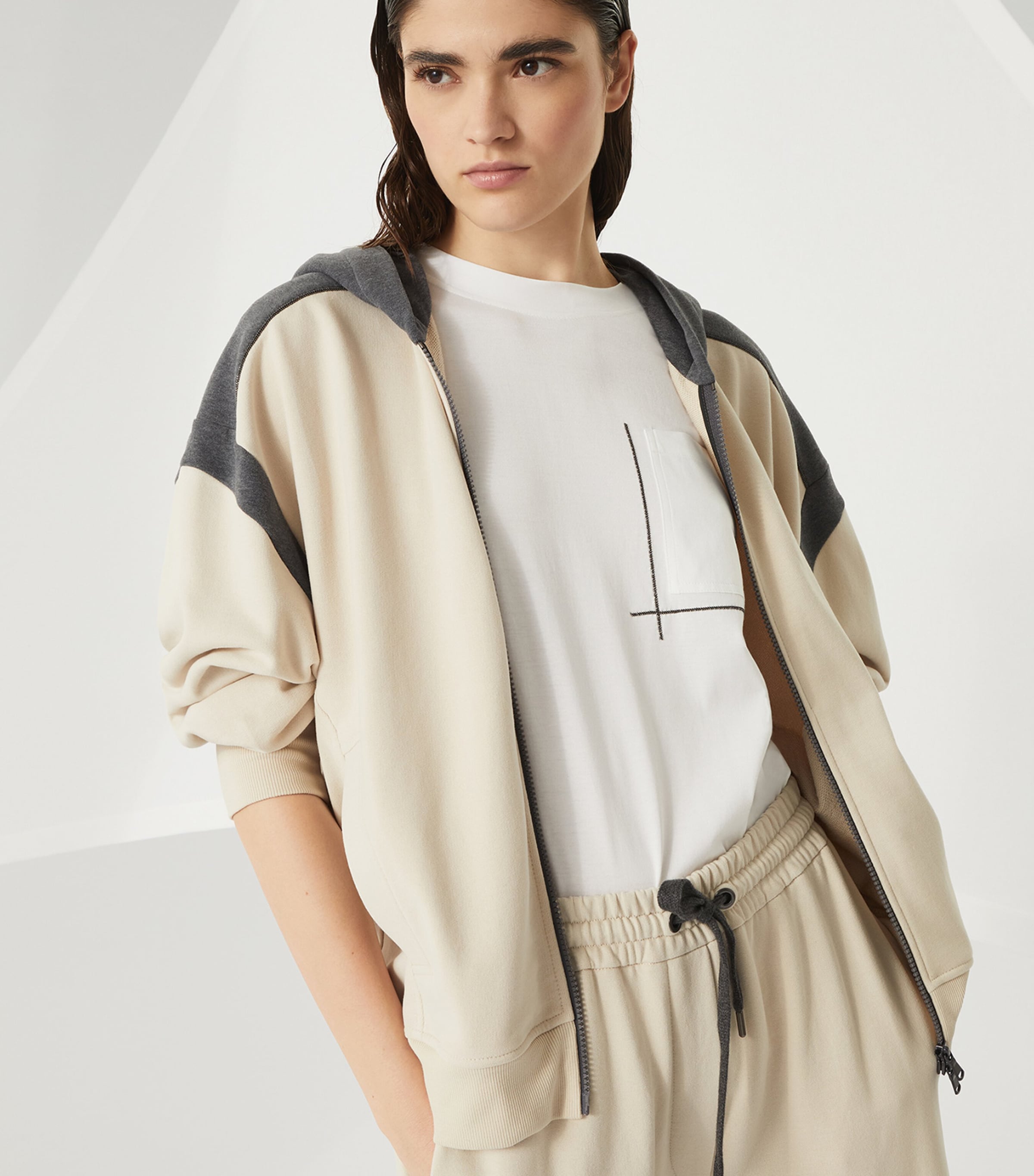 VIP価格.BRUNELLO CUCINELLI TECHNO COTTON CHEMISIER 関税込み Brunello Cucinelli Cotton Poplin Button-Front Top with