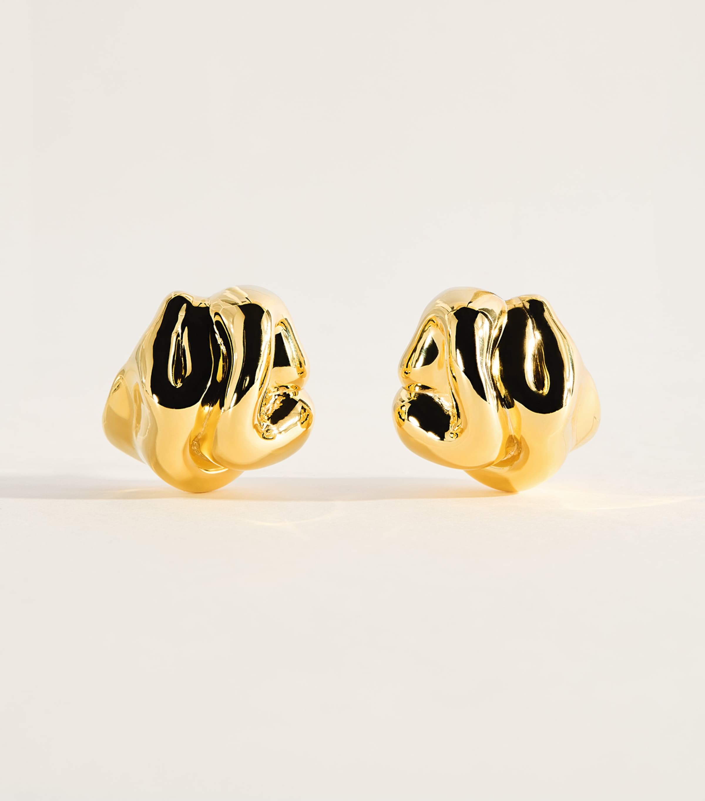 Completedworks Irregular Stud Earrings Gold Plated Image 1