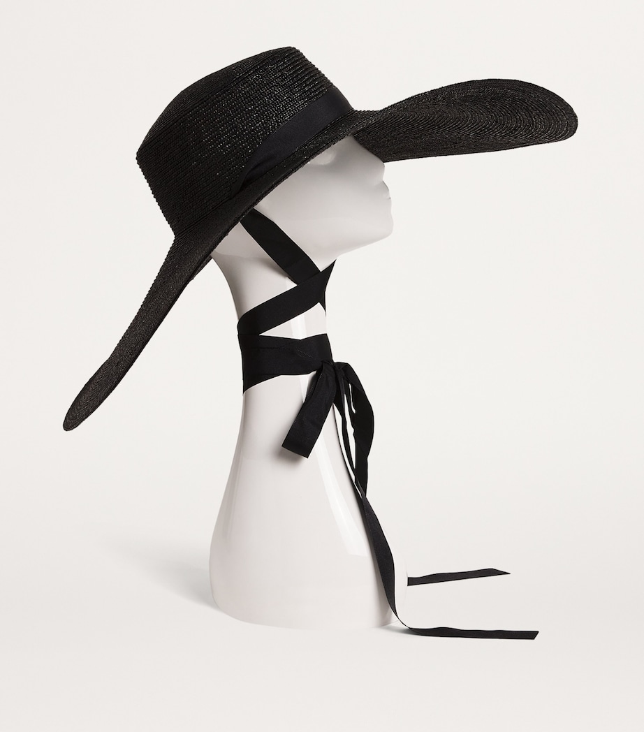 ELIURPI Wide Boater Hat Black Image 2