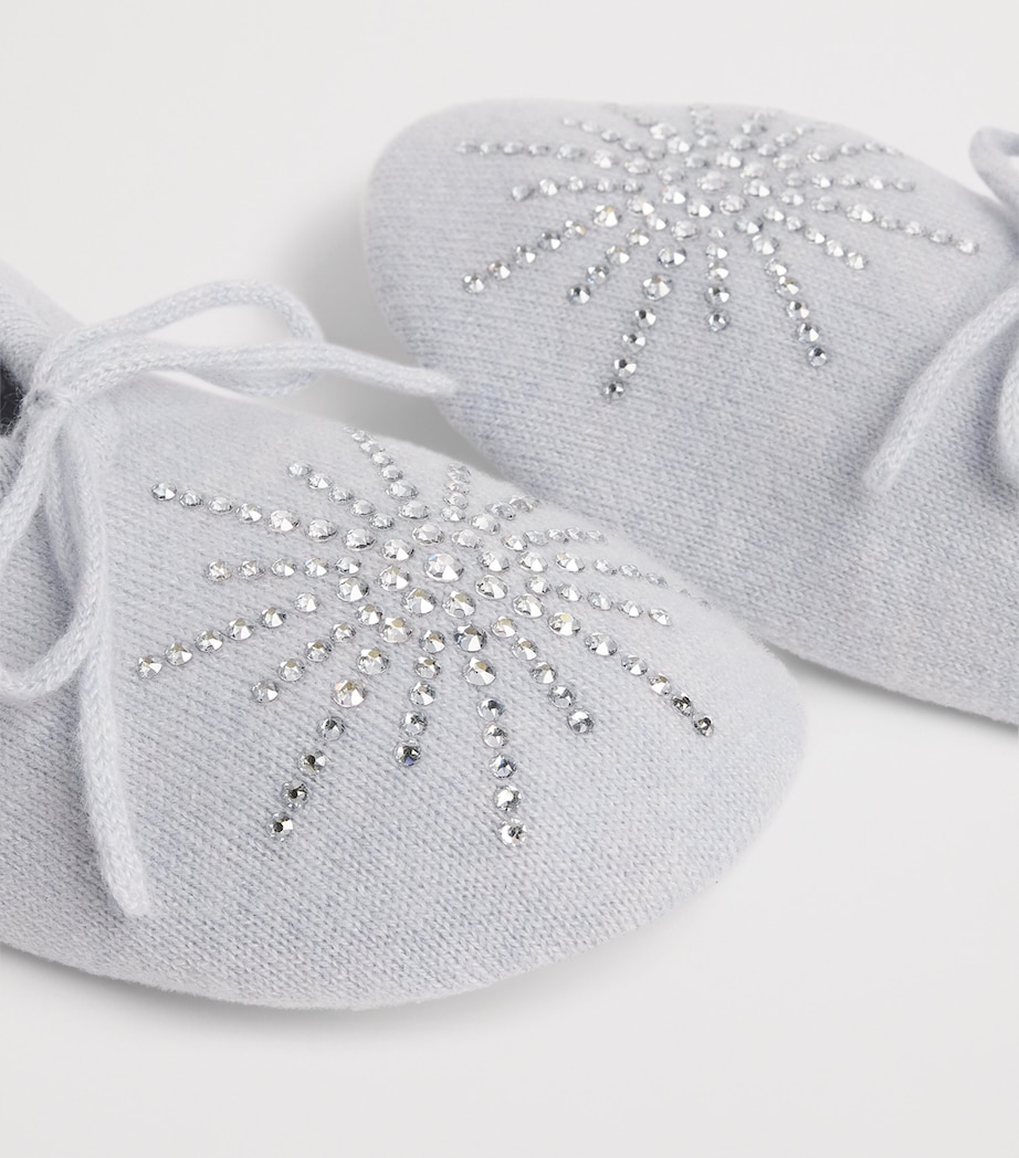 William Sharp Cashmere Embellished Dolly Slippers Blue Mist Blue Shade Image 7