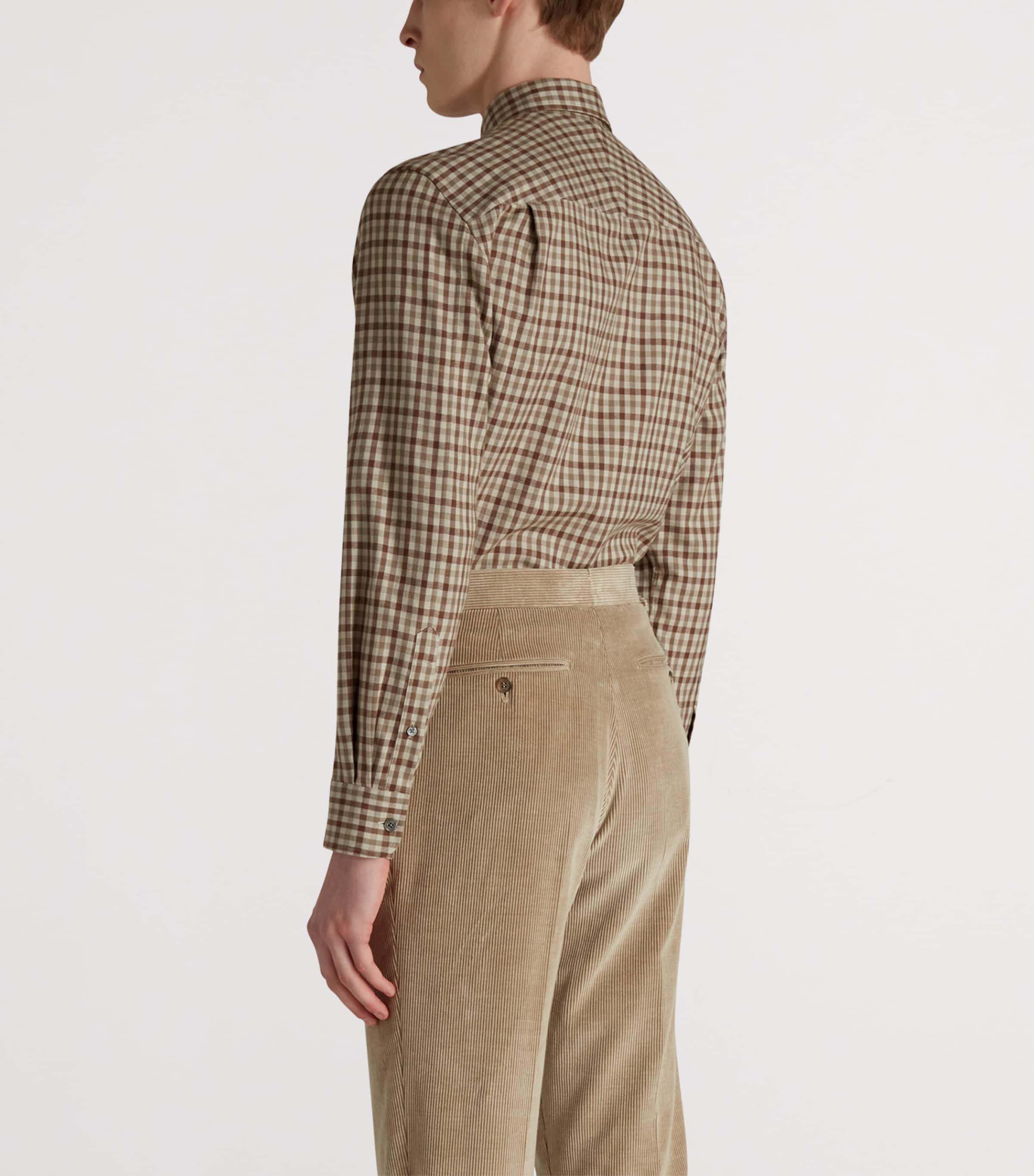 Cotton-Cashmere Check Overshirt 201BROWN Image 5