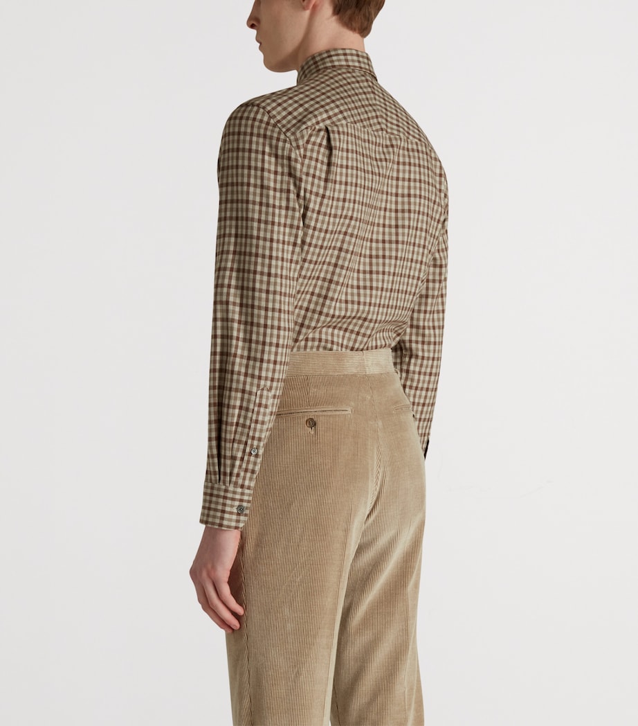 Cotton-Cashmere Check Overshirt 201BROWN Image 5