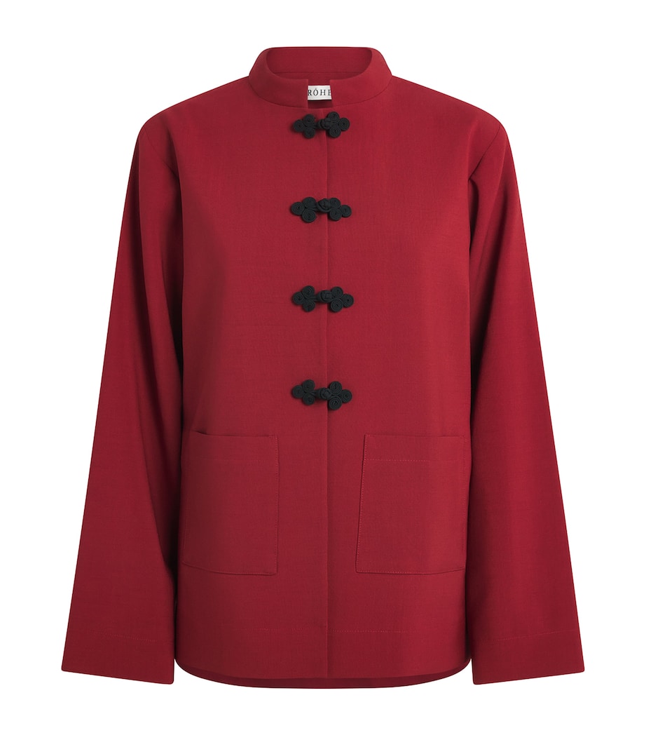 Róhe Womens Wool Pankou-Closure Jacket Carmine Image 1