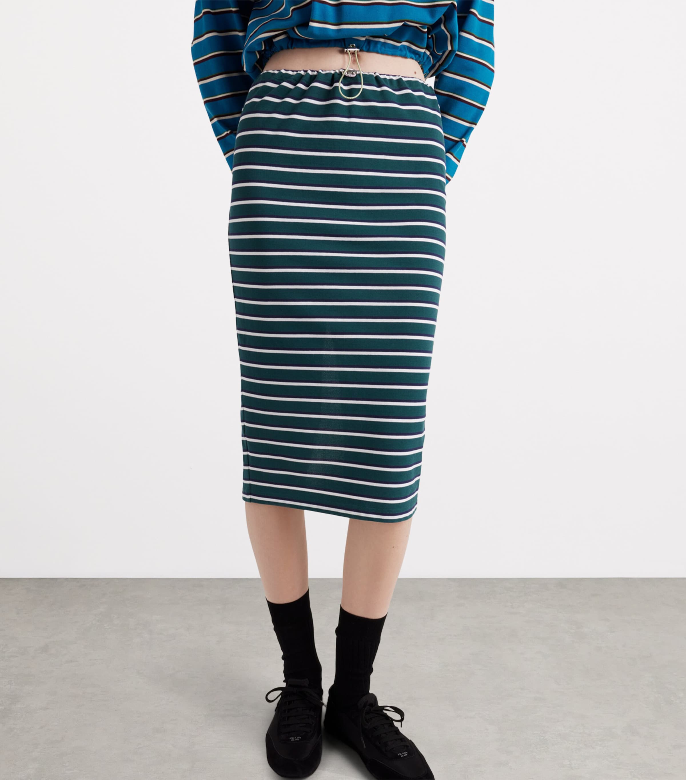PRADA＊Striped pique skirt ペンシル ボーダースカート＊送料込 Prada Striped Piqué Skirt | Saks Fifth Avenue