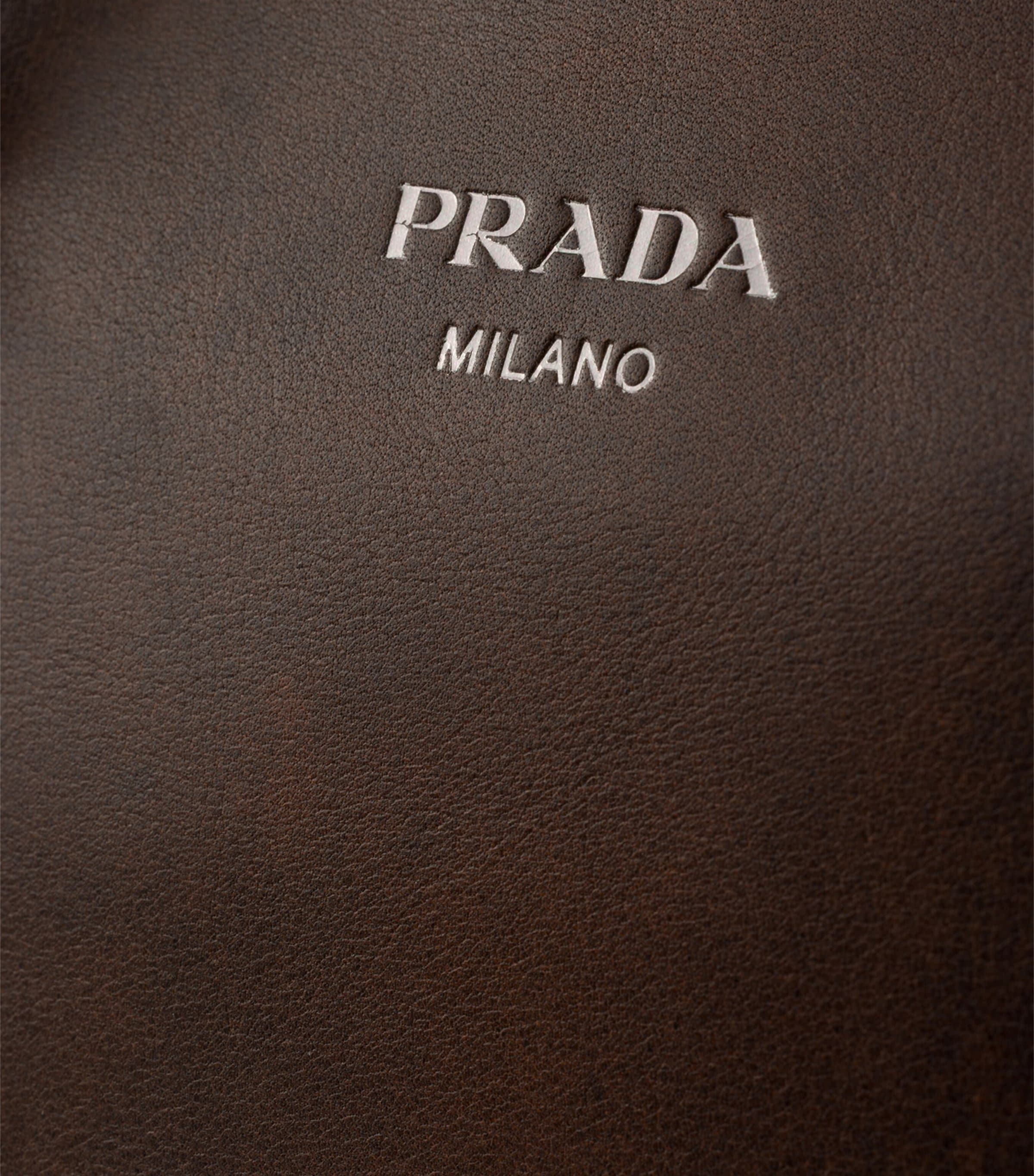 Prada Leather Logo Briefcase Brown Image 5