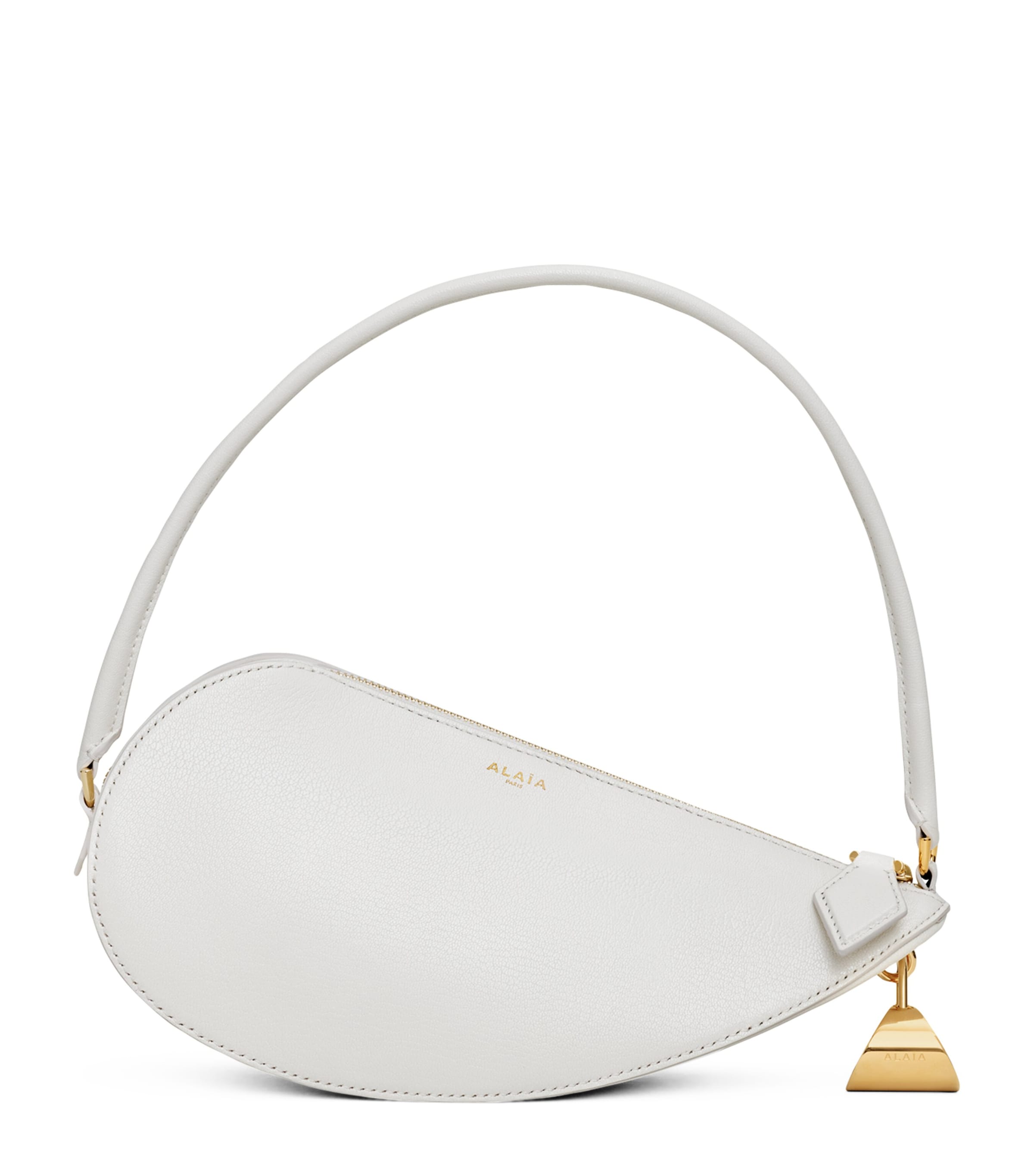 ALAÏA LEATHER LE DEMI-COEUR SHOULDER BAG 