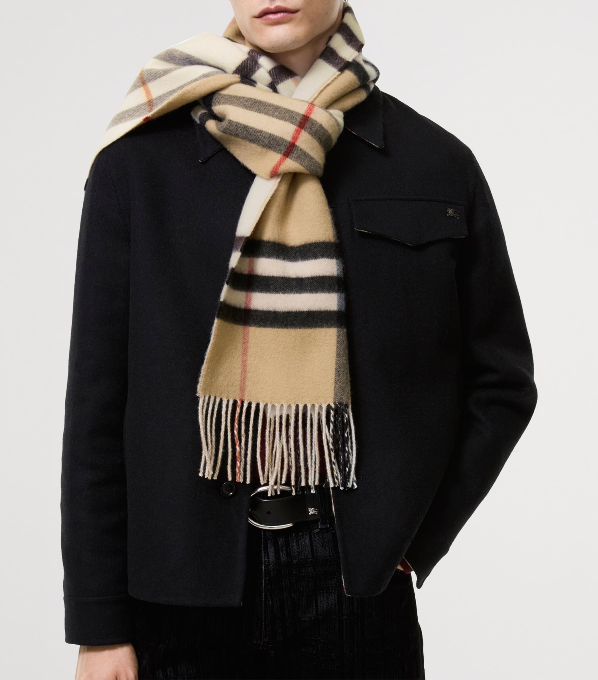 Burberry Cashmere Reversible Check Scarf Archive Beige/pebble Image 2
