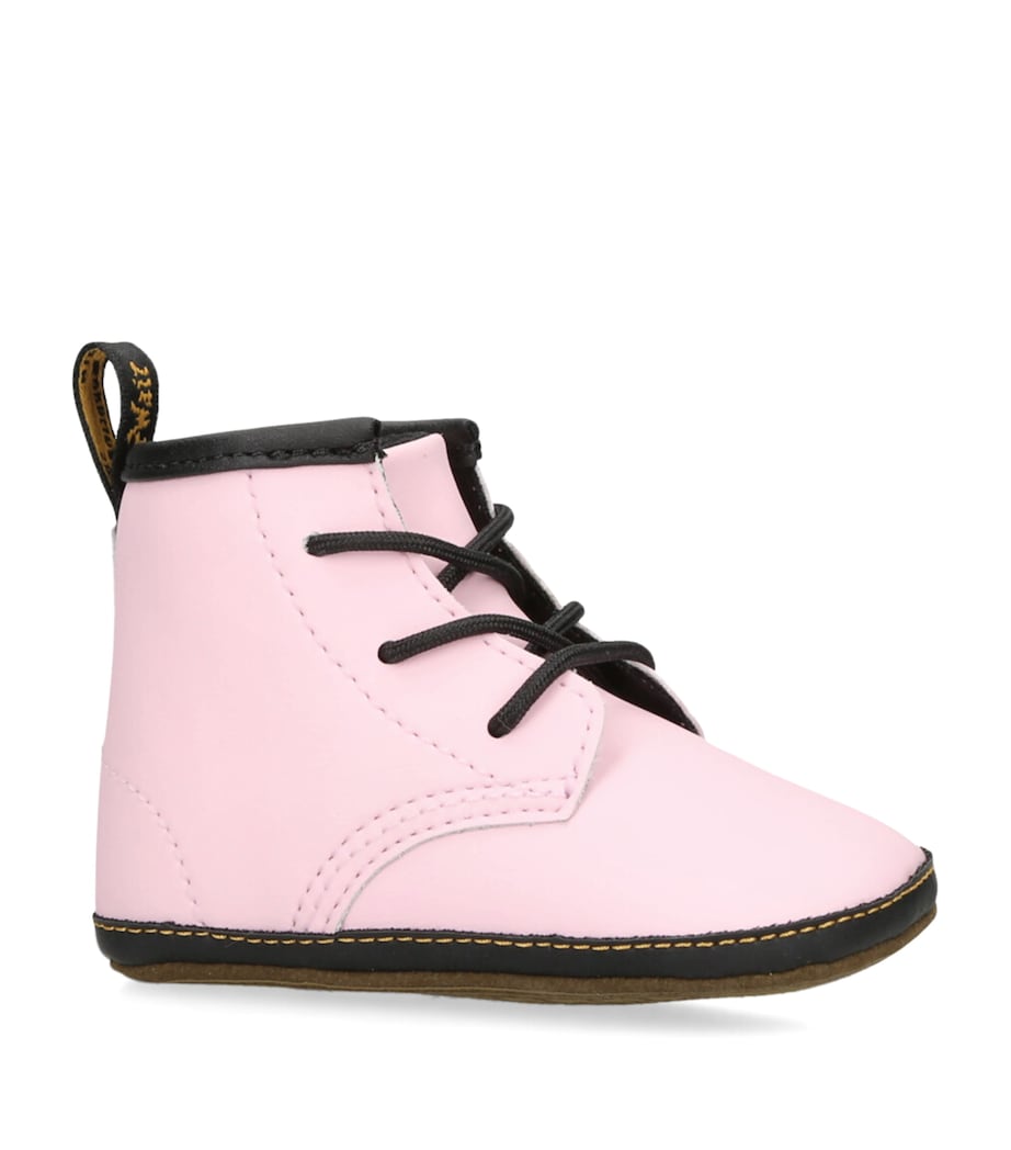Leather 1460 Crib Booties PALE PINK Image 3