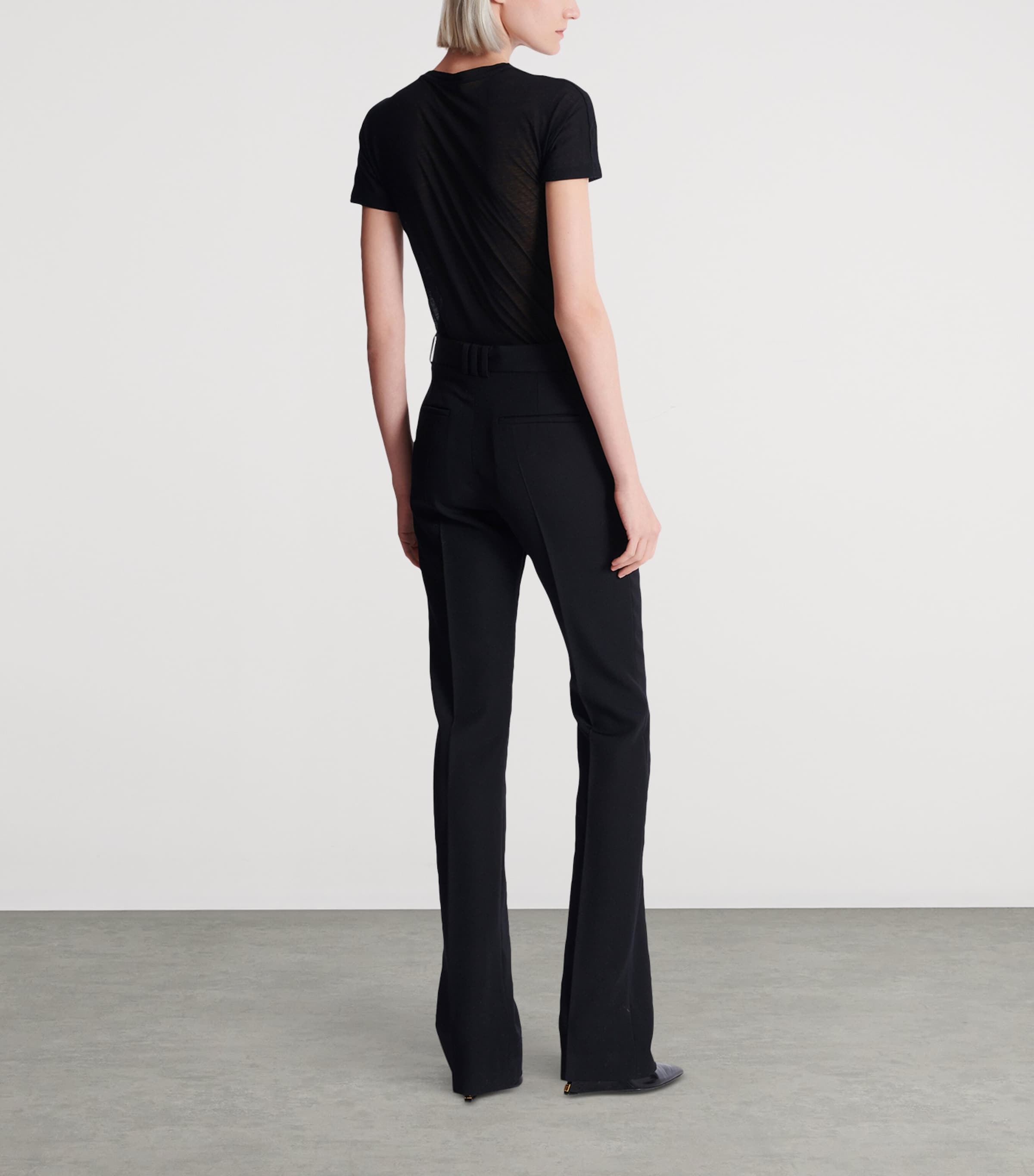 Virgin Wool Straight-Leg Trousers 0PA NOIR Image 5