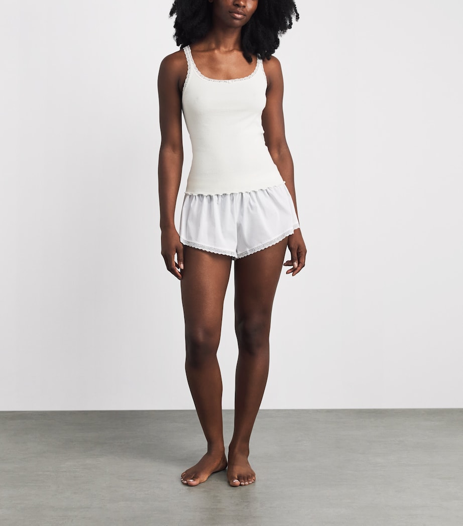 Skims Womens Pointelle Cami Pyjama Top Ivory Image 2