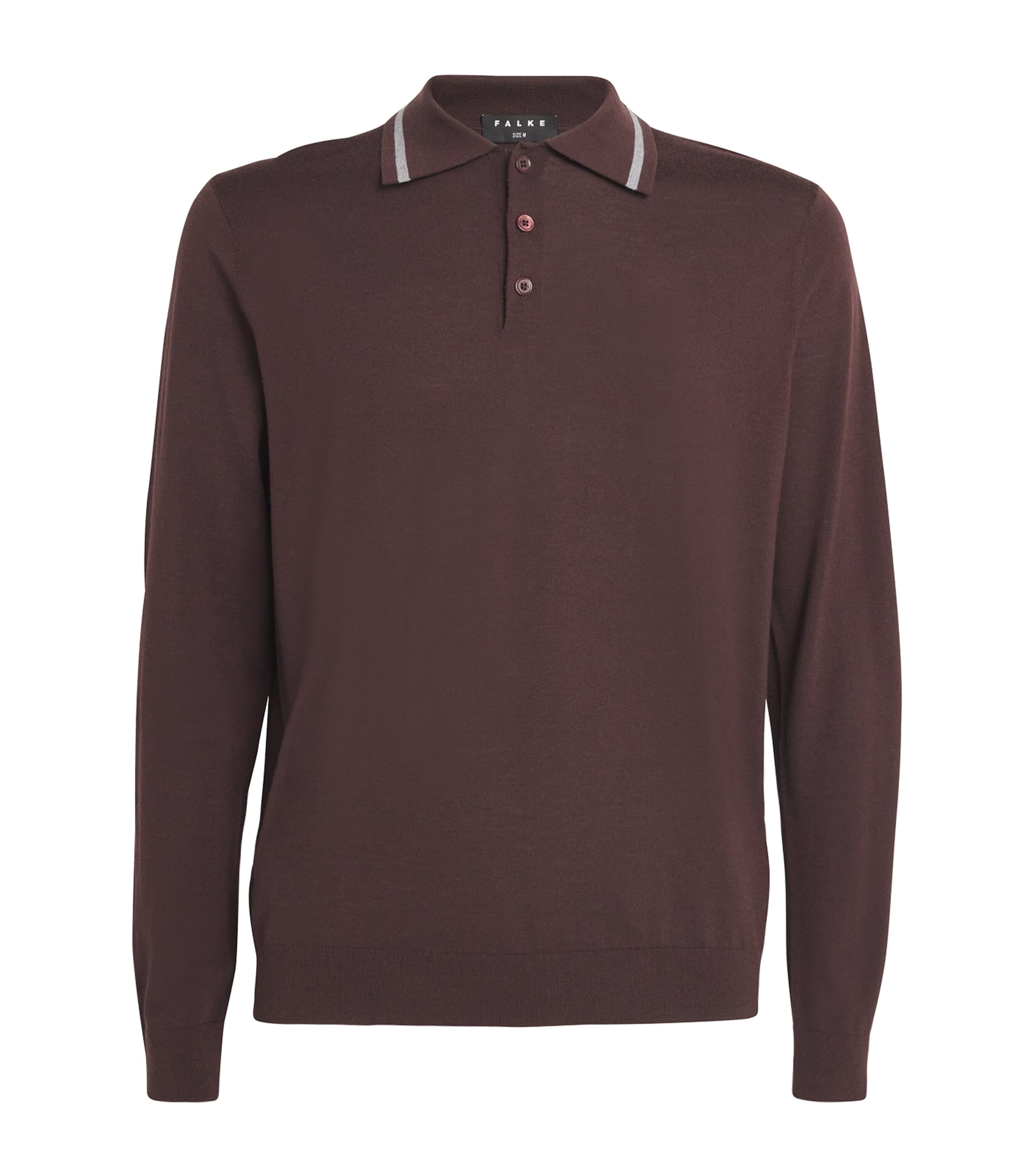 Falke Virgin Wool Polo Shirt In Brown