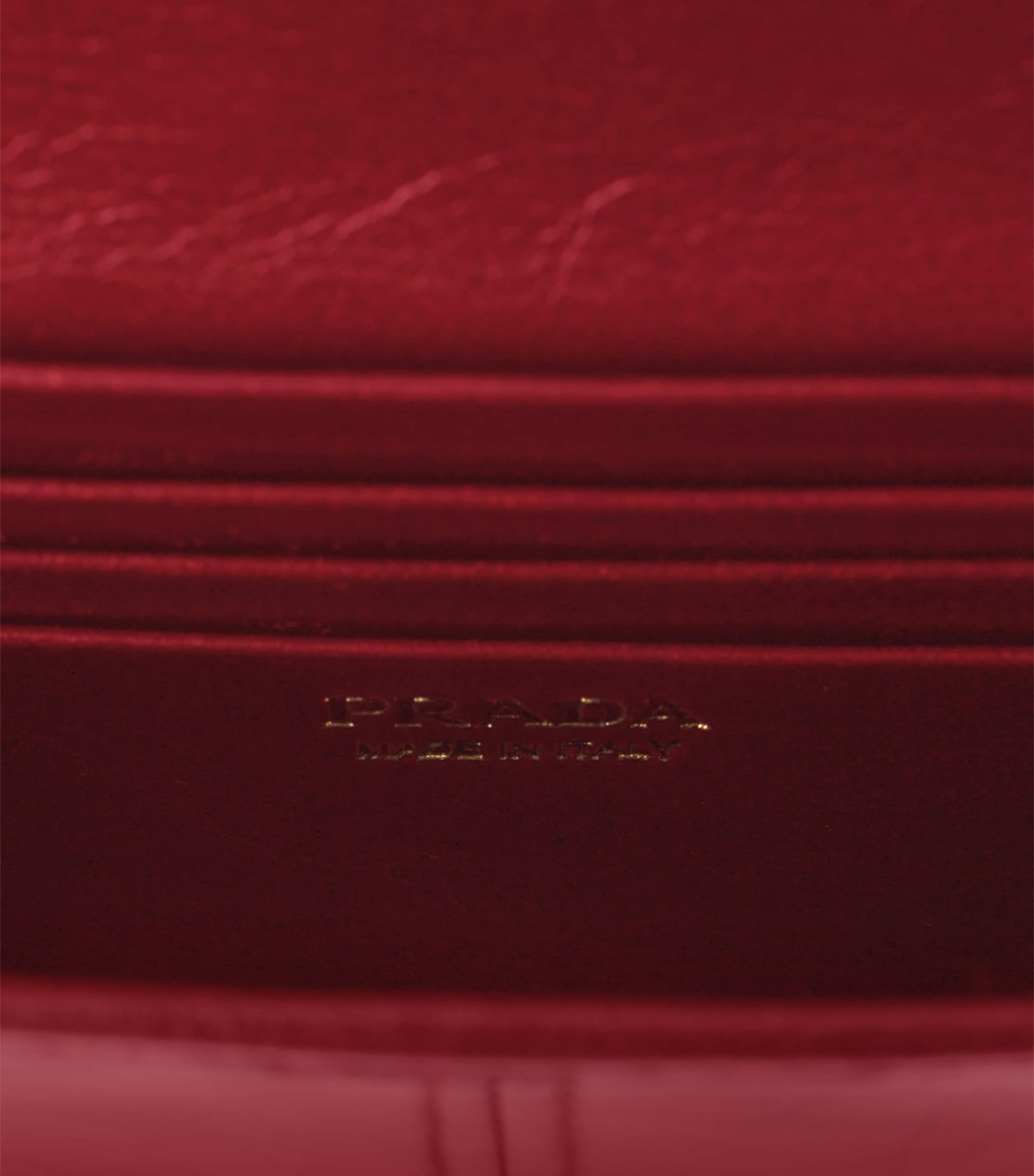 Prada Leather Wallet with Shoulder Strap Red Image 4