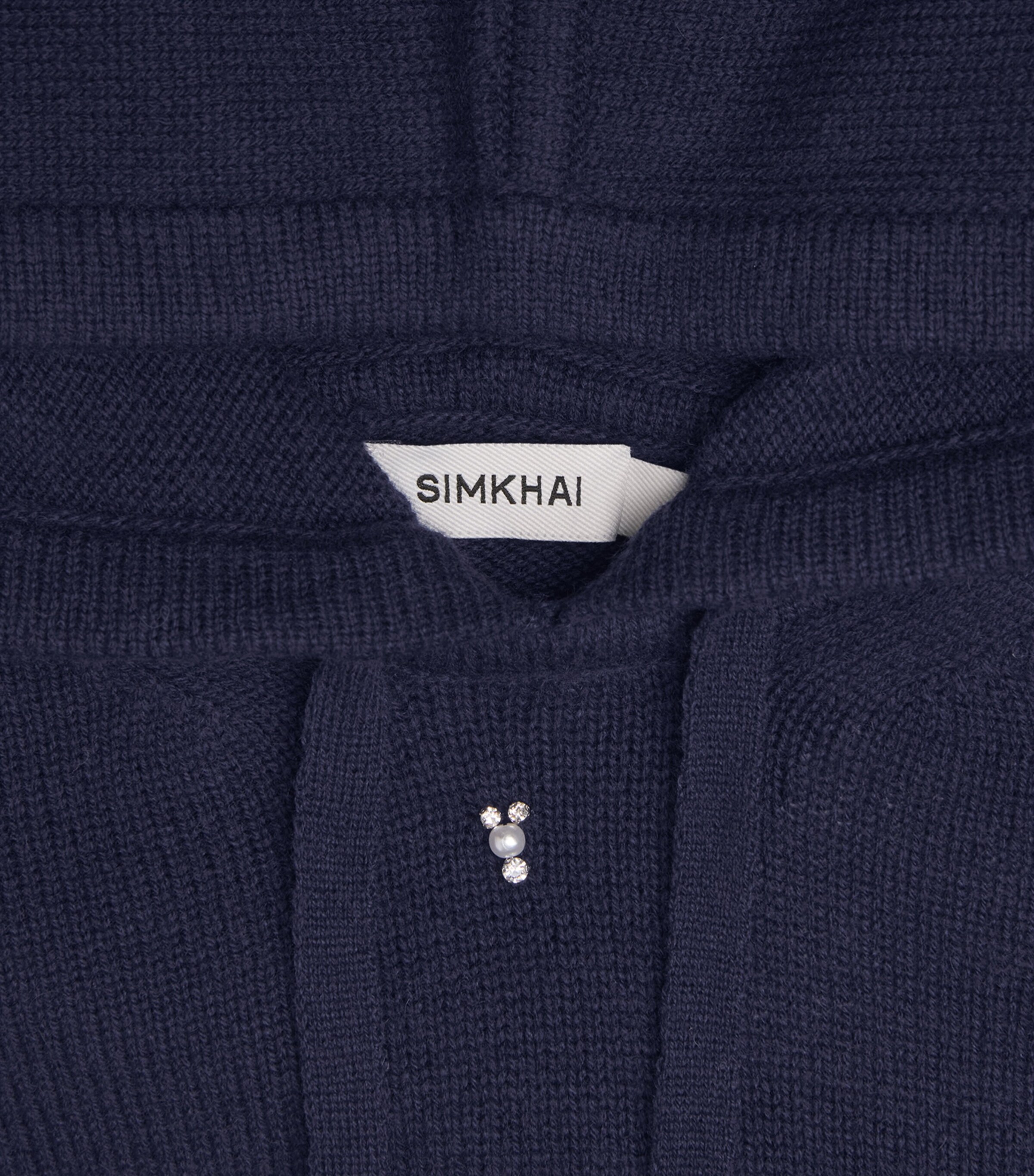 Wool-Cashmere Embellished Karmen Hoodie MIDNIGHT Image 5